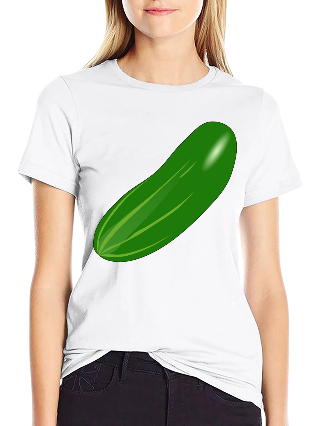 Black Cucumber Graphic T-Shirt - Quirky and Fun Design view 9