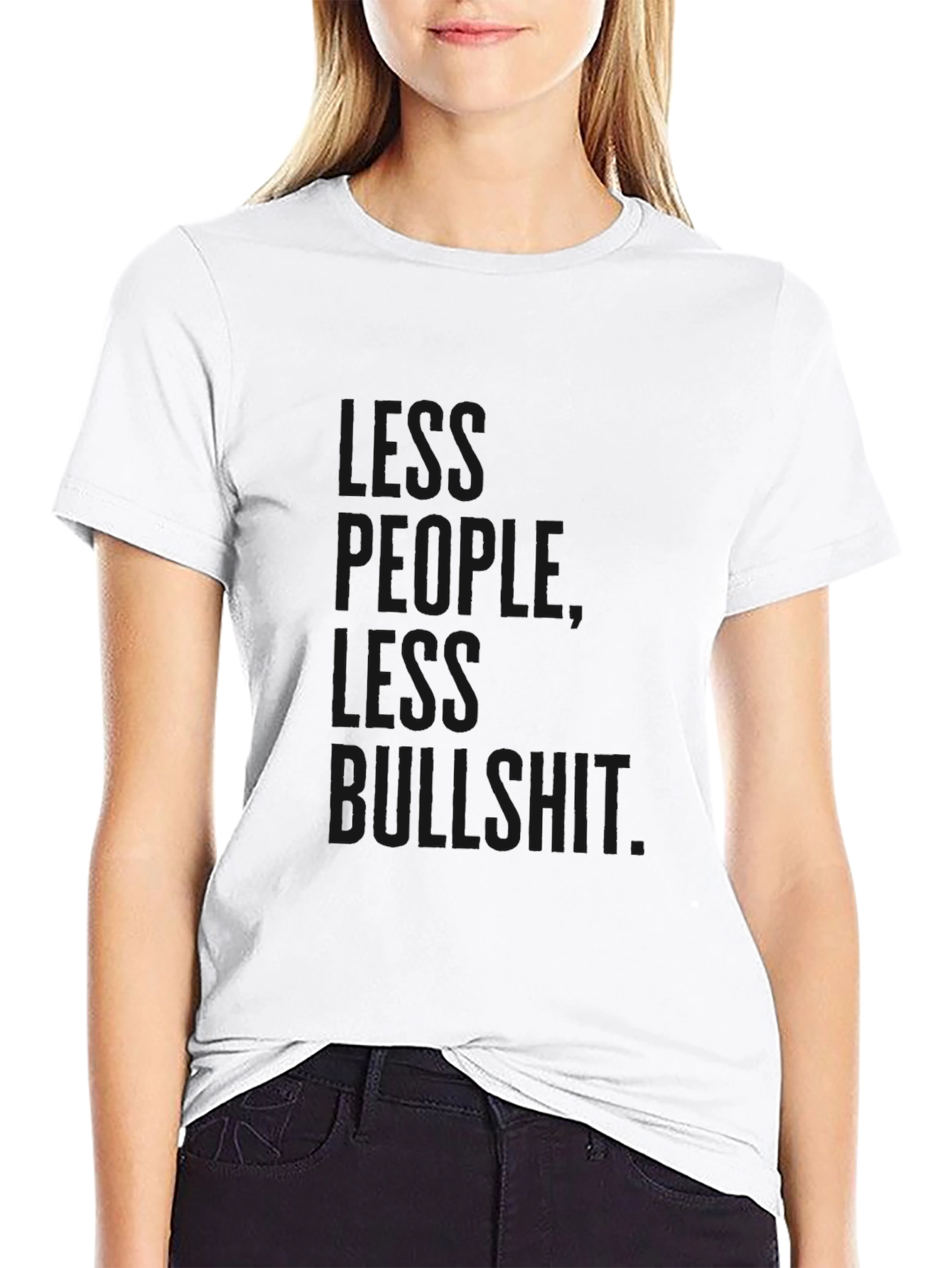 Black Black Graphic T-Shirt: People, Less Bullshit view 9
