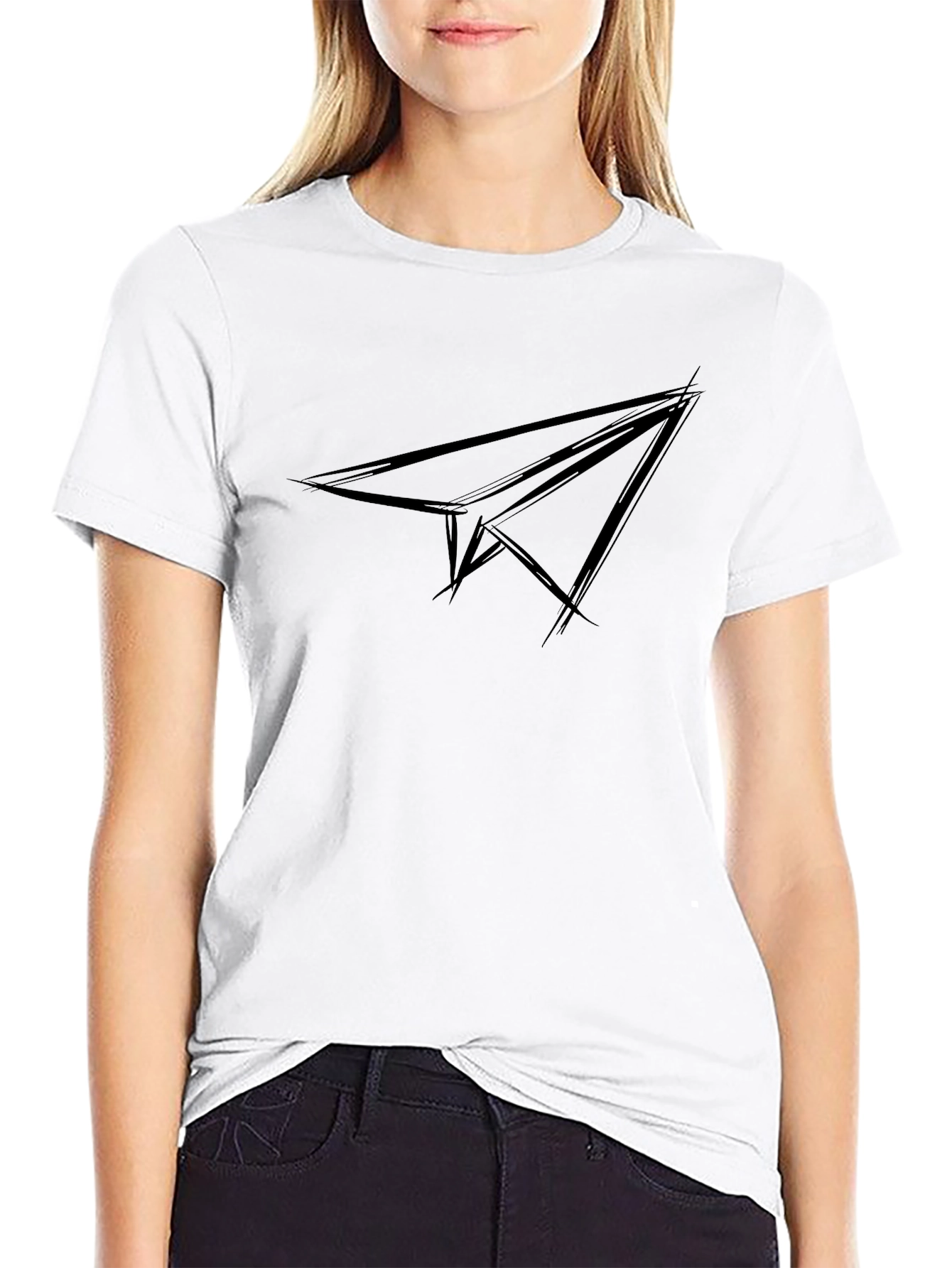 Black Paper Airplane Graphic Tee - Black view 9