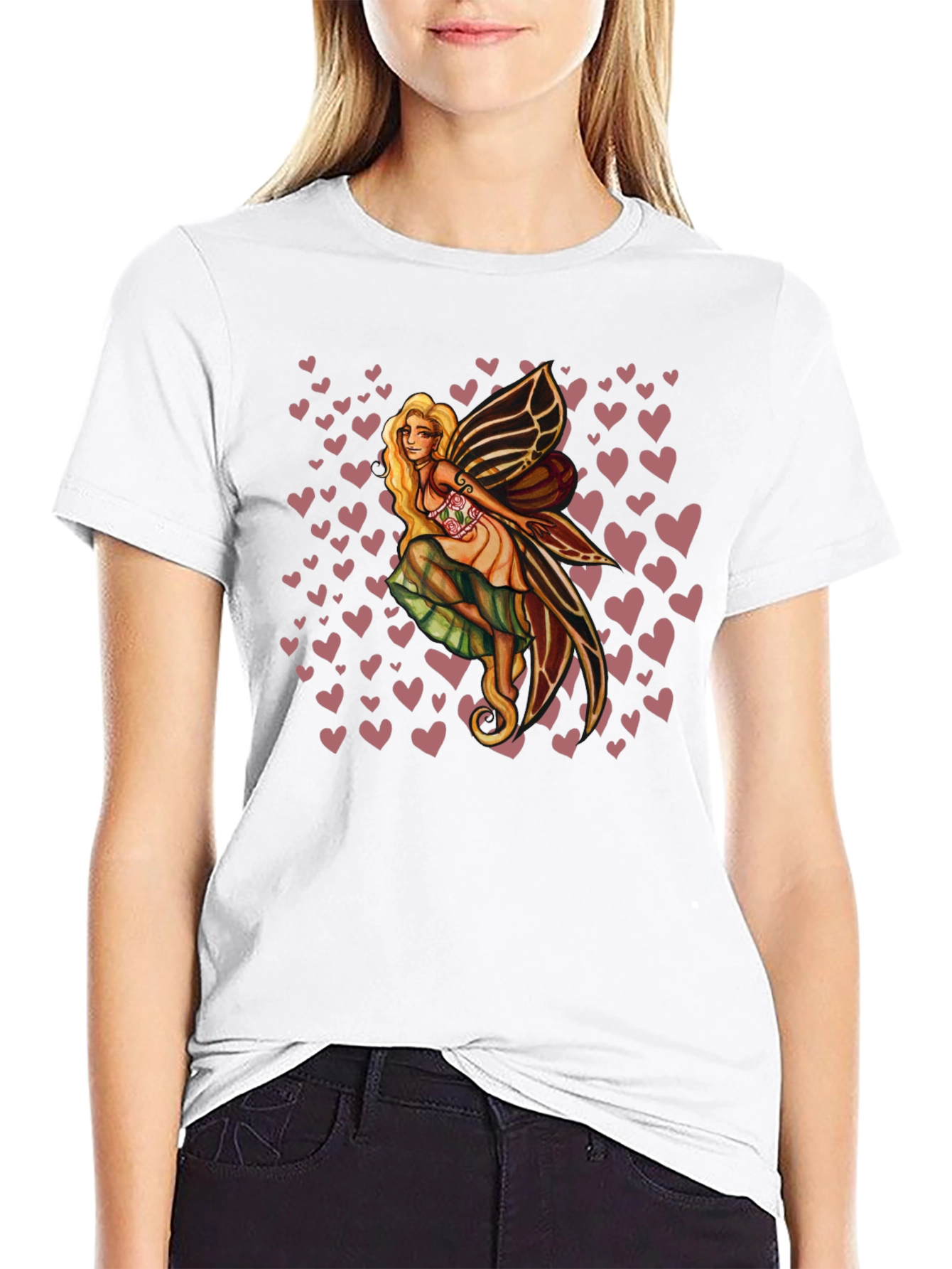Black Fairy Heart Tee - Black Graphic T-Shirt view 9