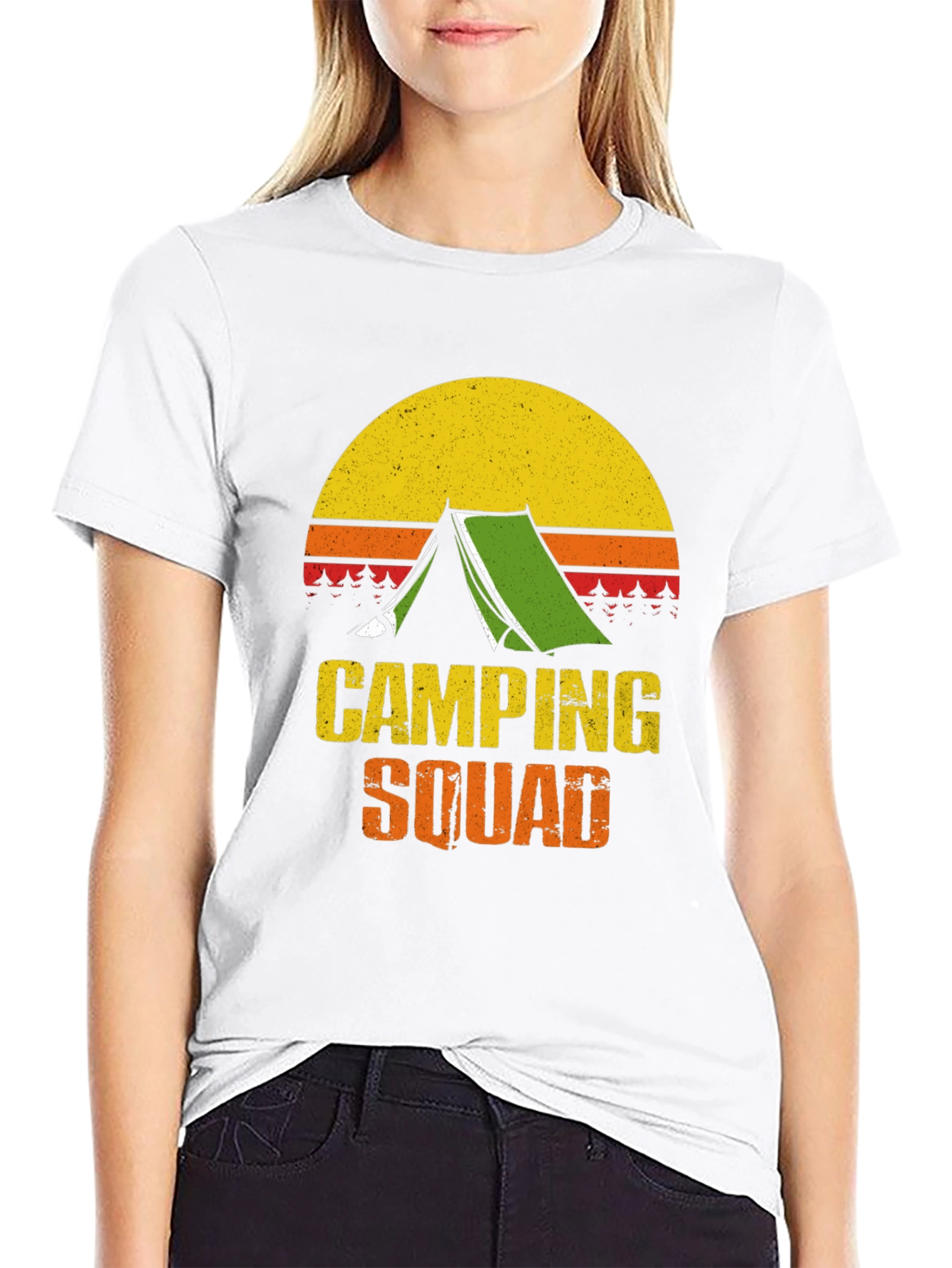 Black Camping Squad T-Shirt - Outdoor Adventure Tee view 9