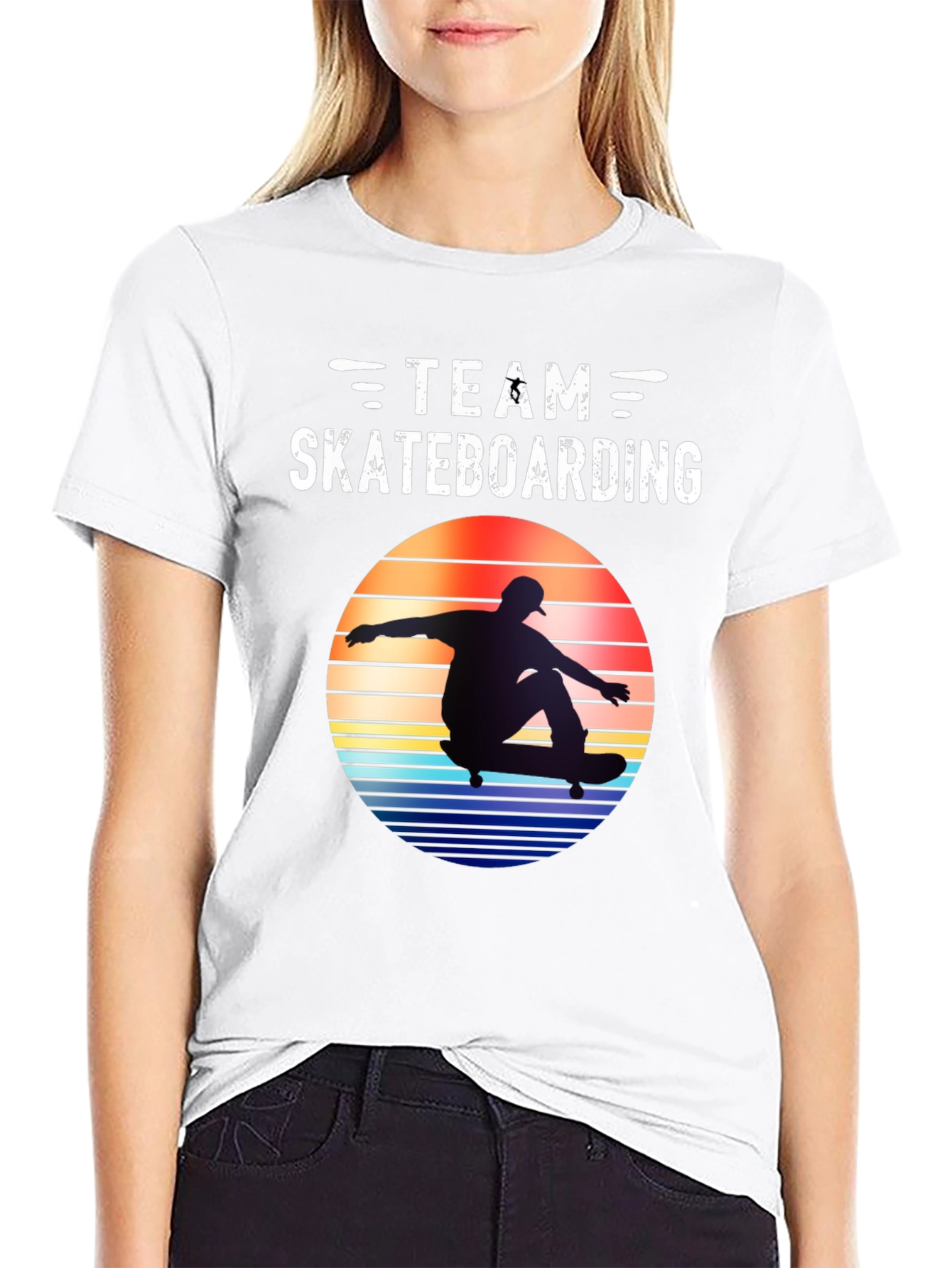 Black Team Skateboarding Graphic Tee - Retro Style view 9