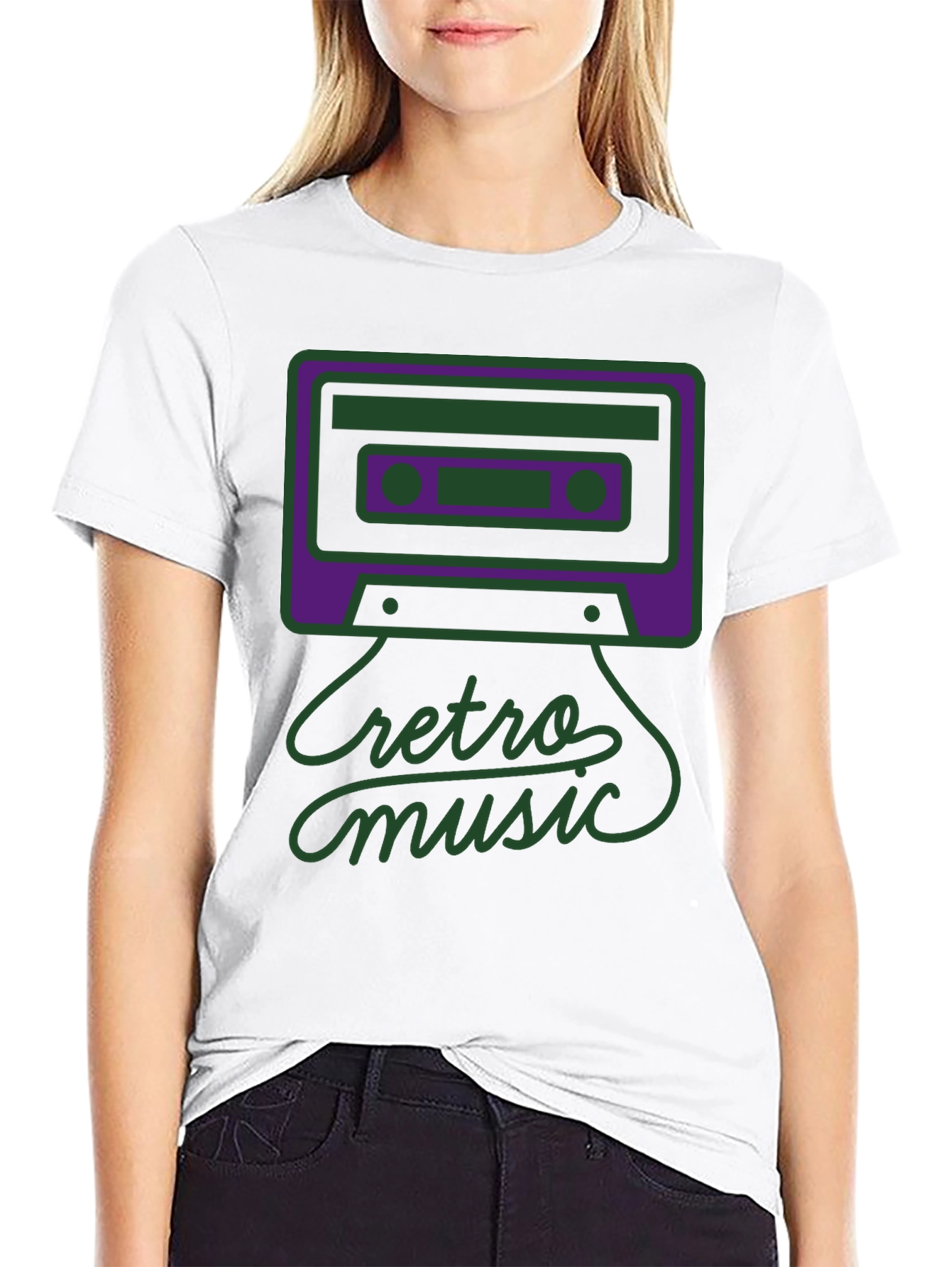 Black Retro Music Graphic Tee - Black view 9