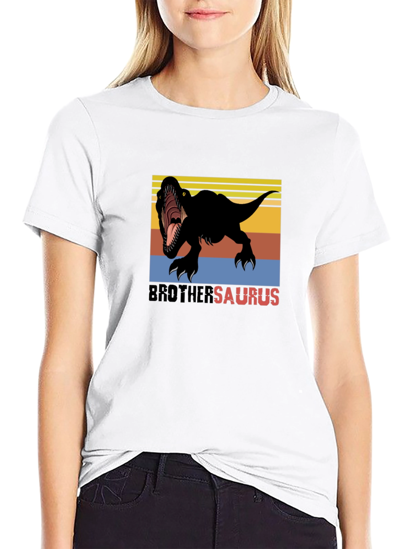 Black BrotherSaurus Dinosaur T-Shirt - Black view 9