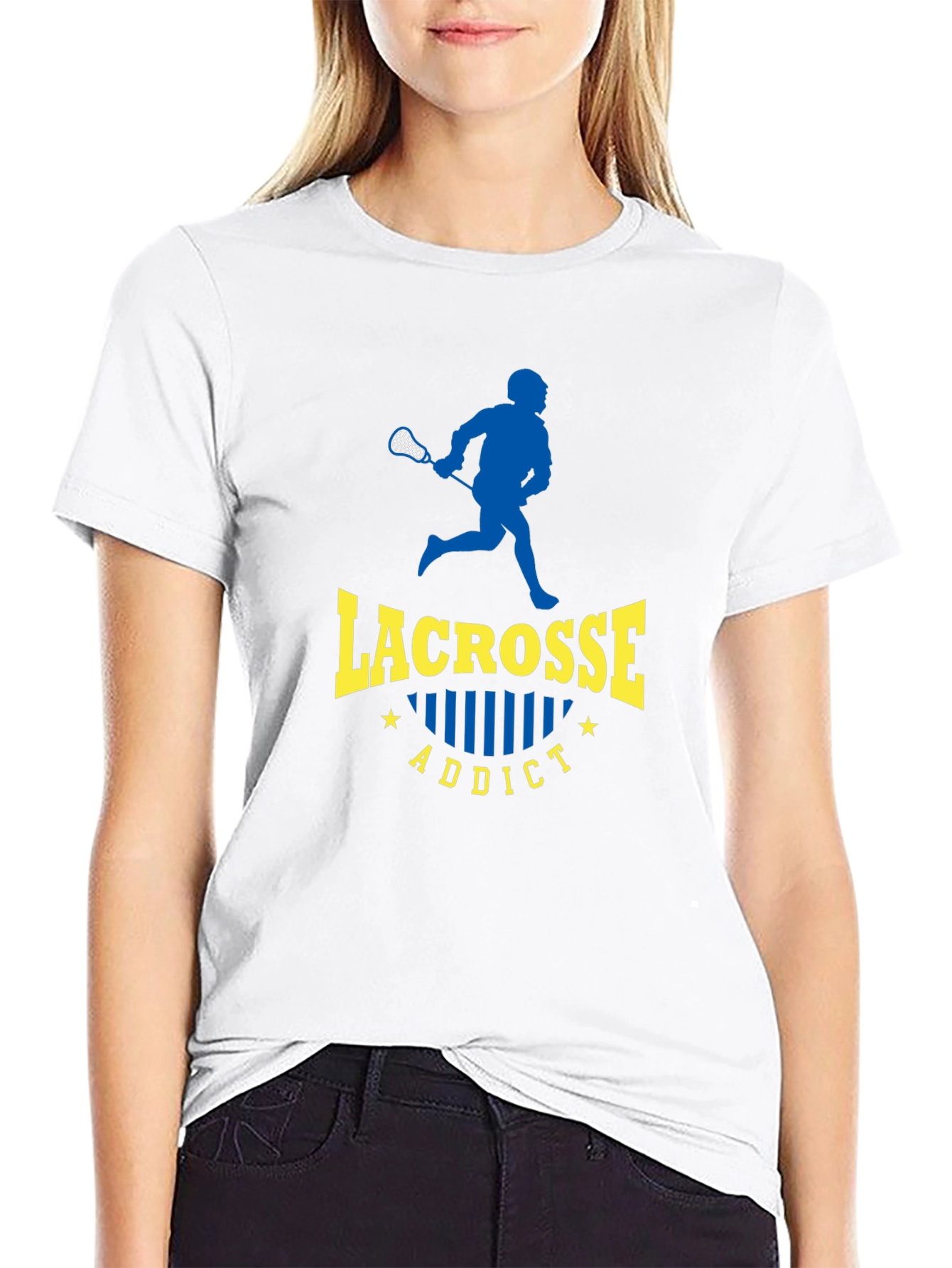 Black Lacrosse Addict Black T-Shirt view 9