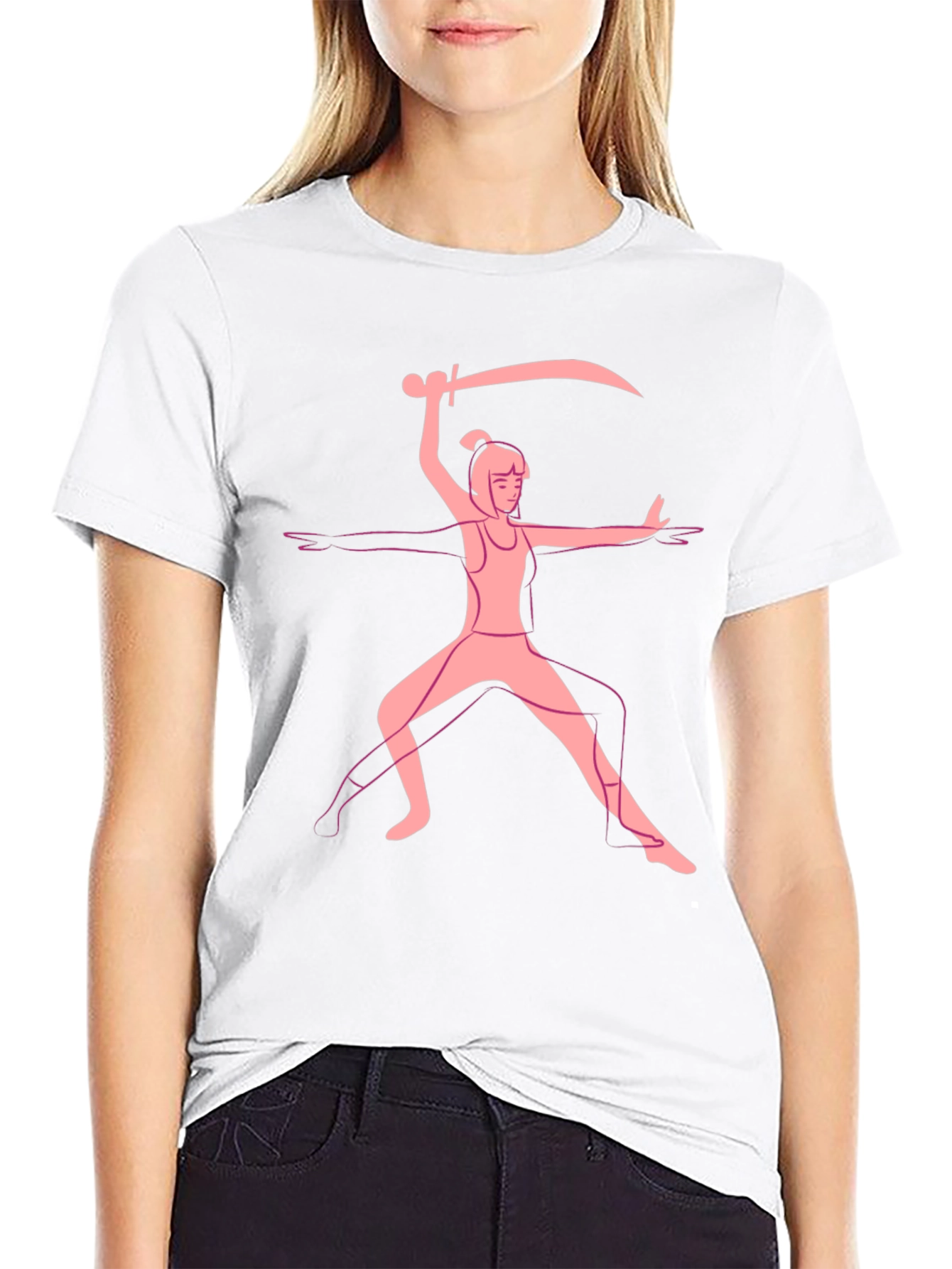 Black Warrior Pose Graphic Tee - Black view 9