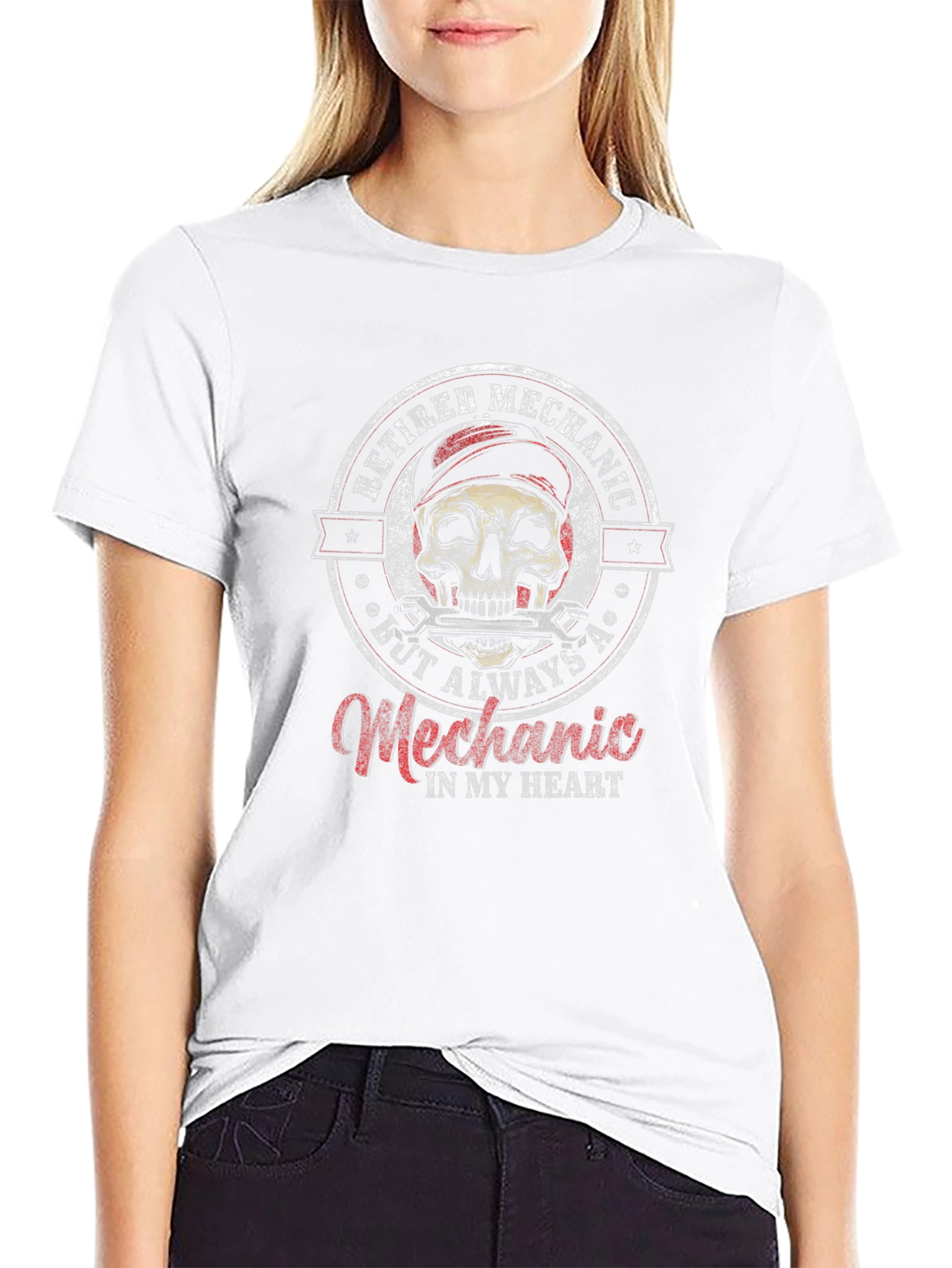 Black Retired Mechanic T-Shirt - Always a Mechanic at Heart view 9