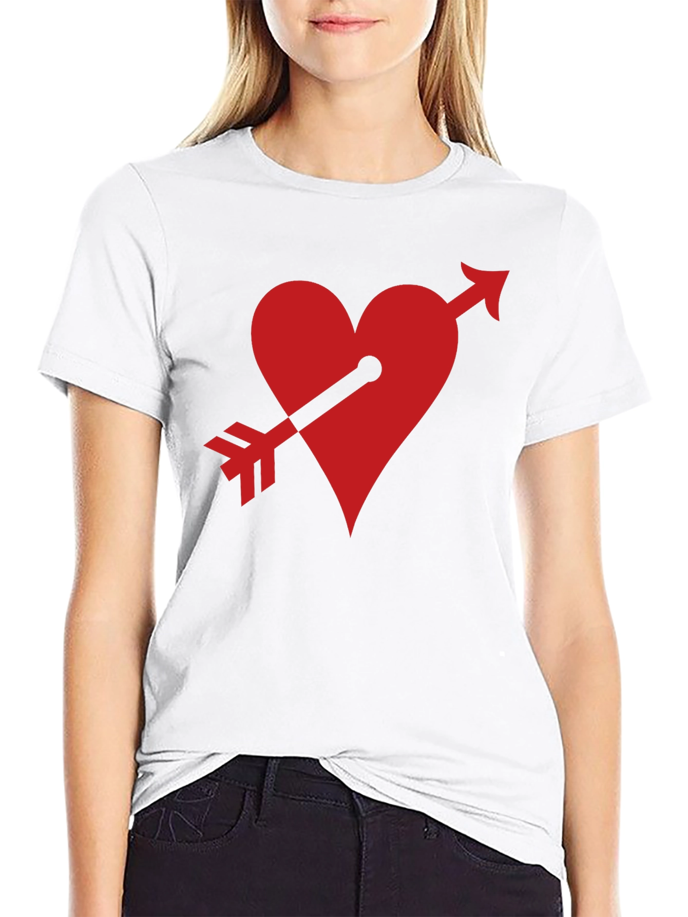 Black Heart Arrow Black T-Shirt Valentine's Gift view 9