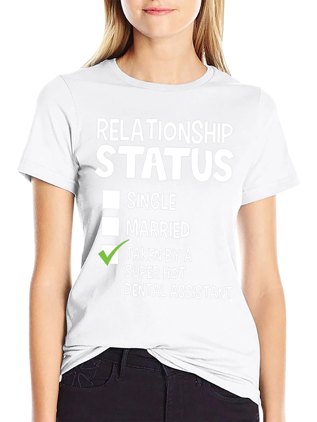 Black Funny Relationship Status Dental Assistant T-Shirt view 9