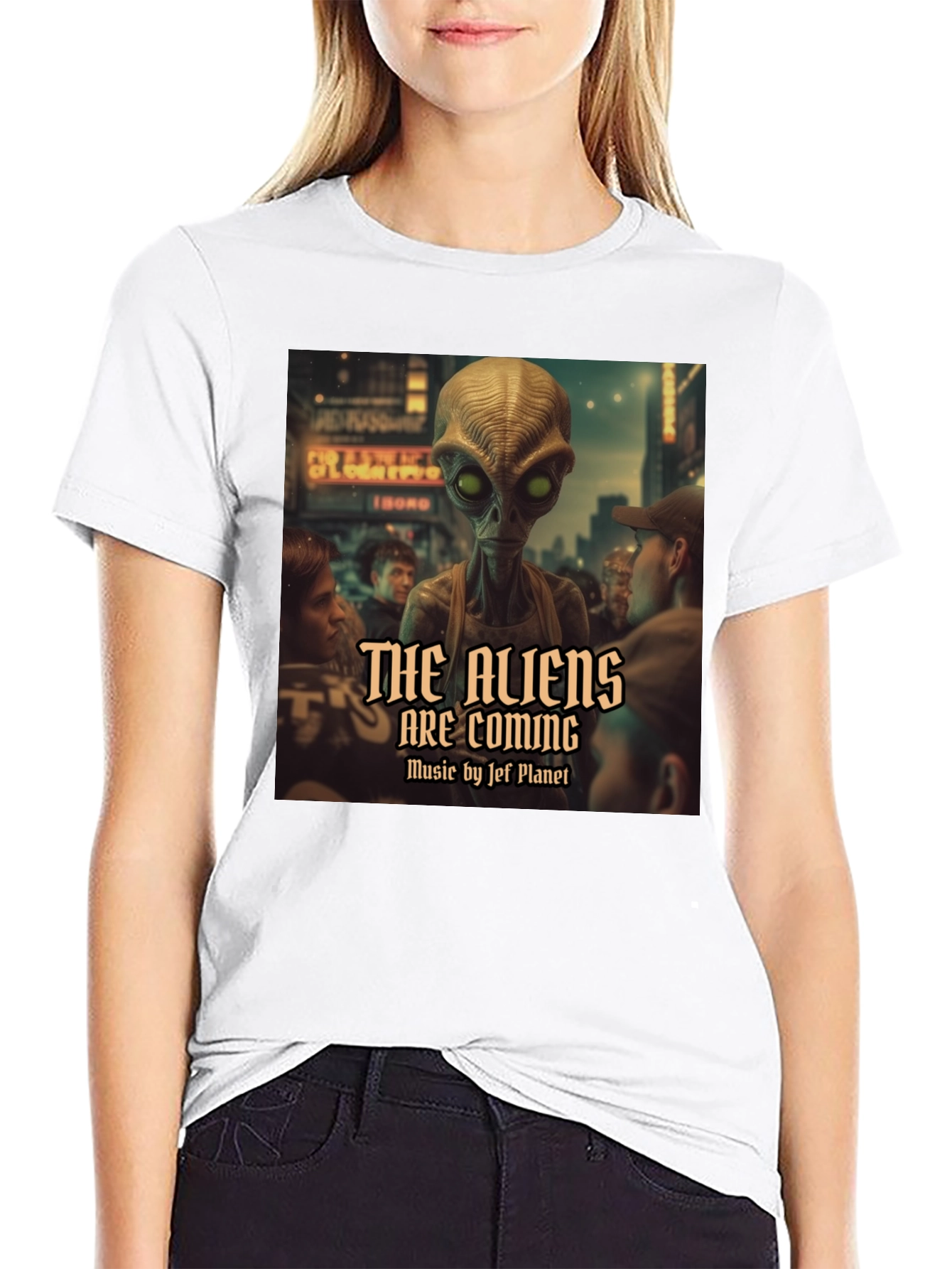 Black The Aliens Are Coming Graphic T-Shirt view 9