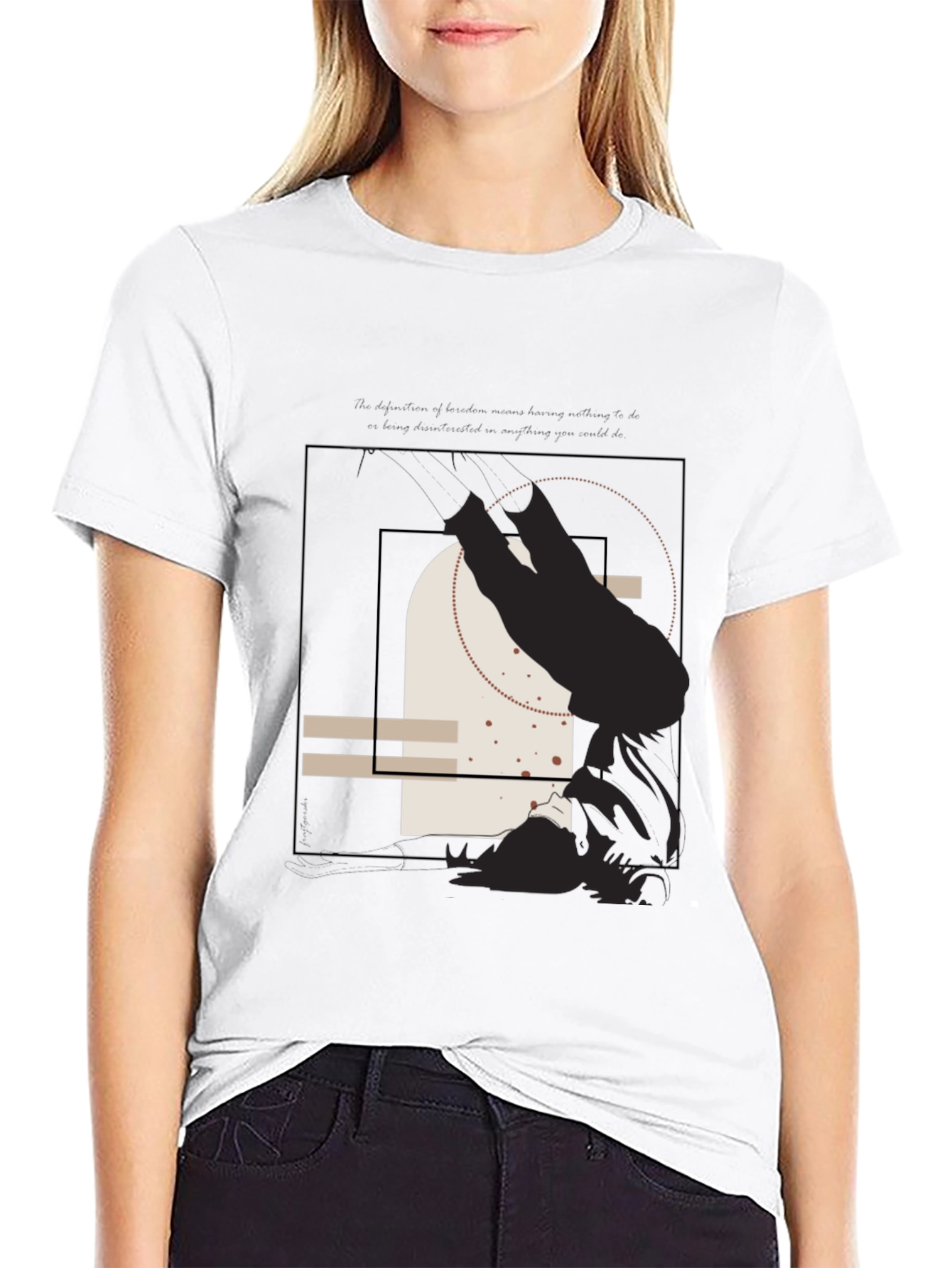 Black Abstract Graphic Print Black T-Shirt view 9