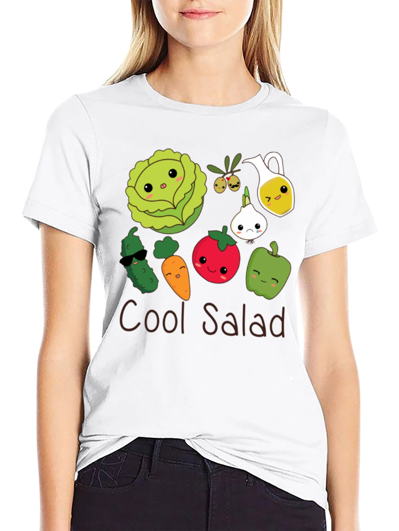 Cool Salad Graphic Tee - Unisex Black T-Shirt - 9