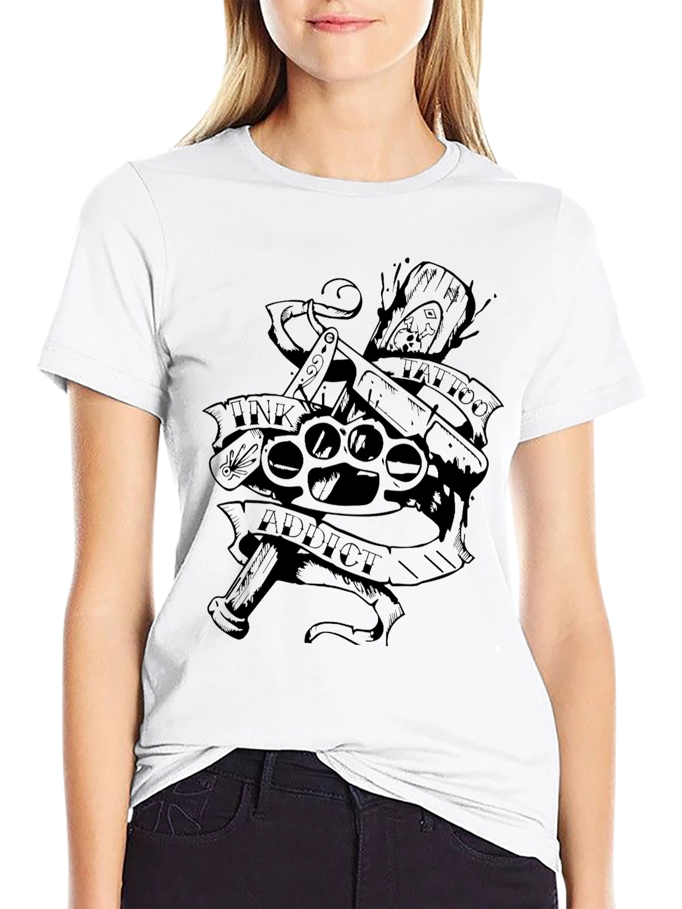 Ink Addict Tattoo T-Shirt - Black Graphic Tee - 9