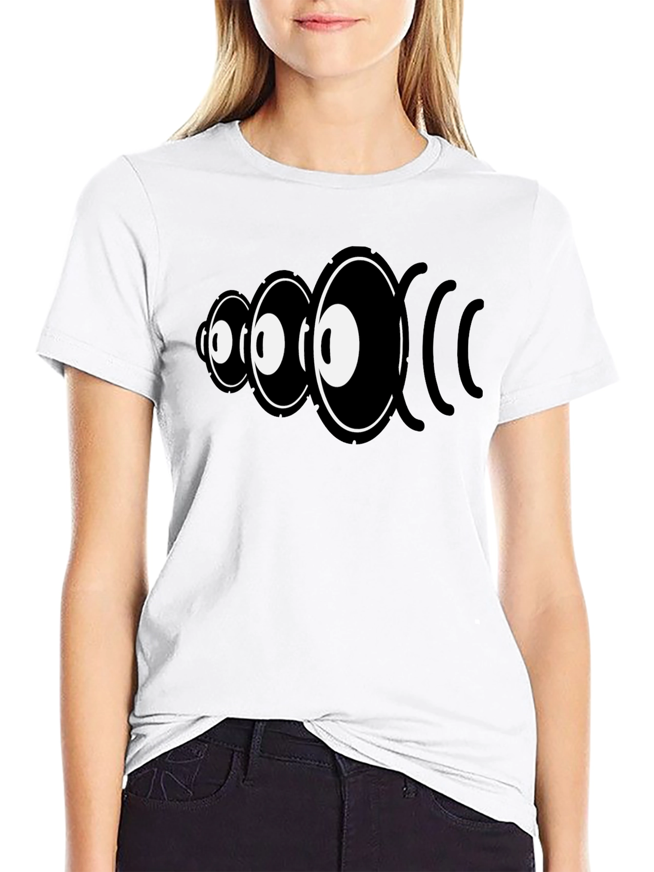 Black Eye Sound Wave Graphic Tee - Black Cotton Shirt view 9