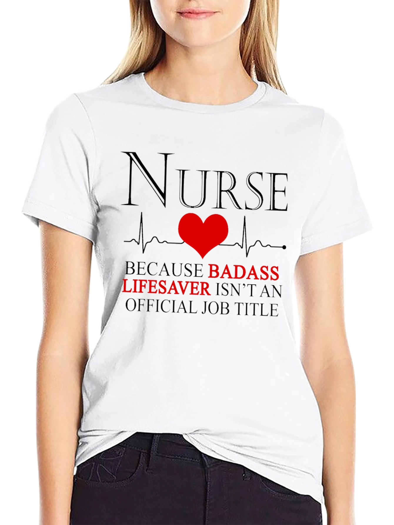 Black Nurse Badass Lifesaver Graphic T-Shirt view 9