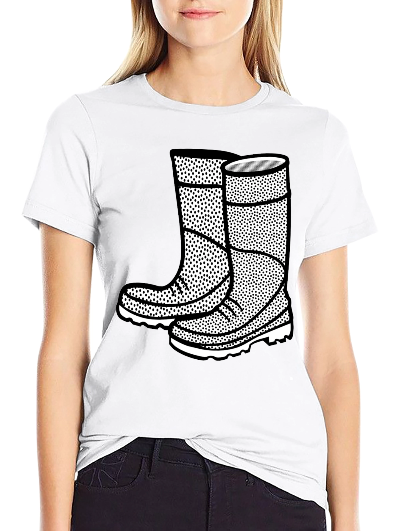 Black Graphic Tee: Rain Boots Design view 9