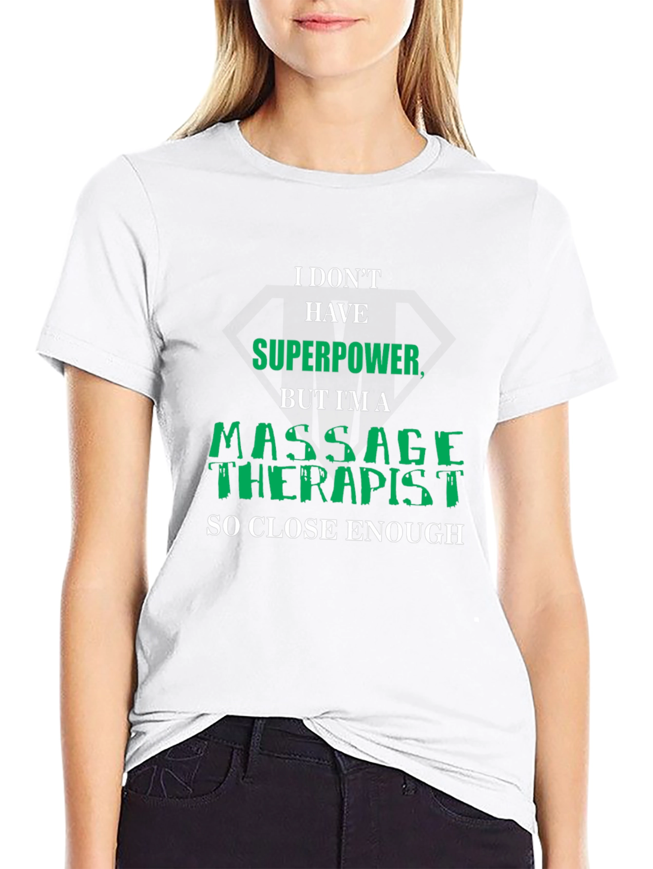 Black Massage Therapist Superpower Graphic Tee view 9