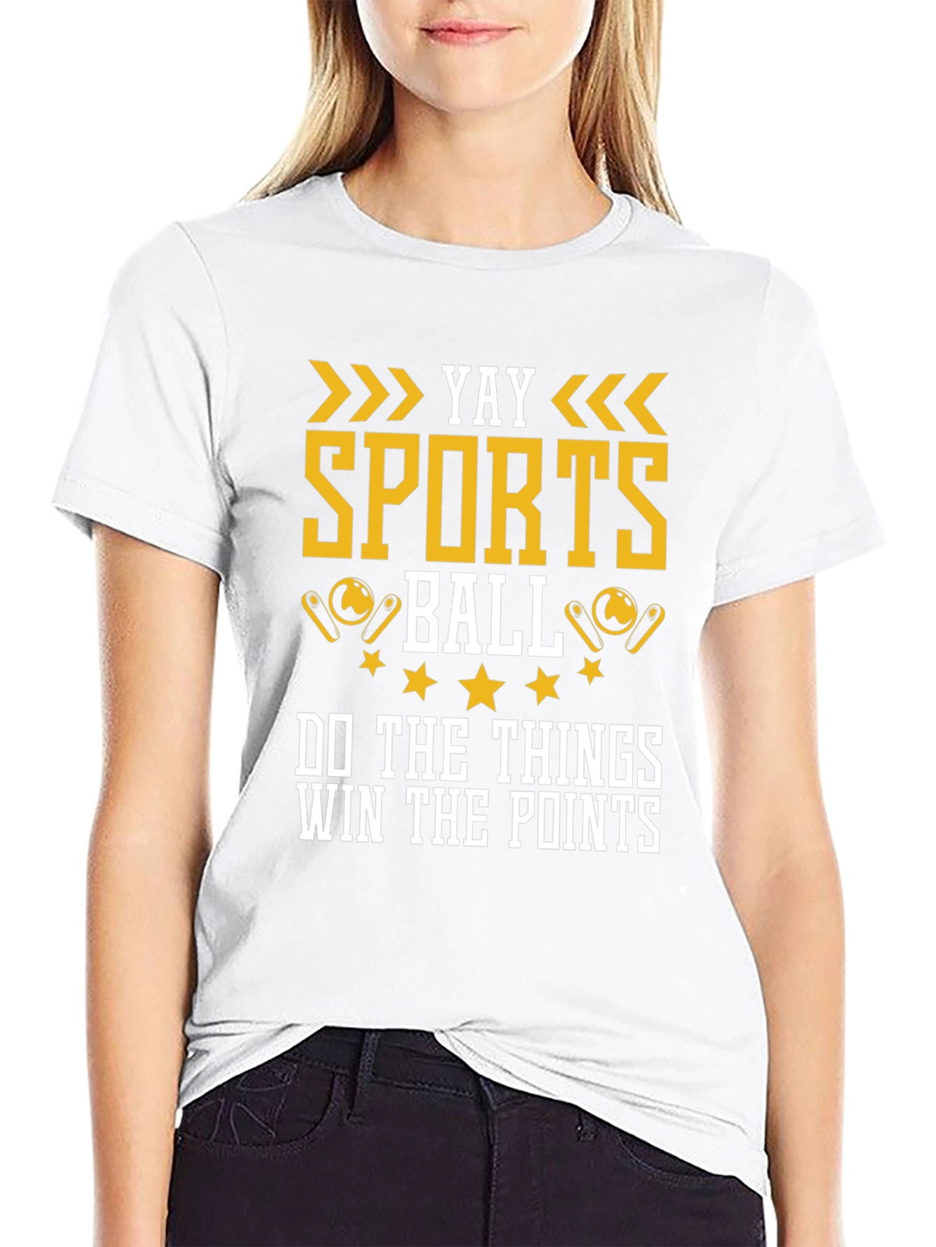 Black Yay Sports Ball Graphic T-Shirt view 9