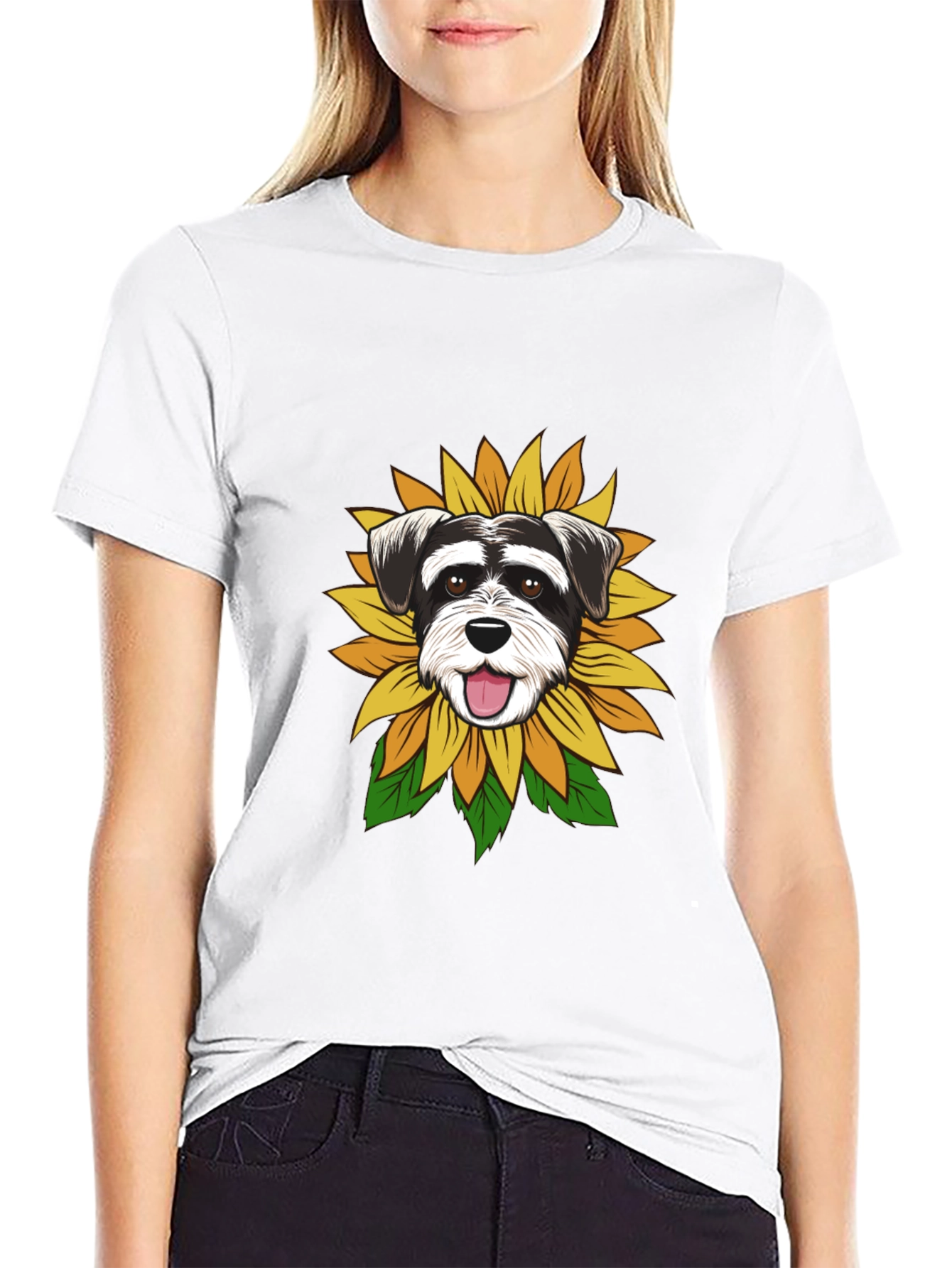 Black Dog Sunflower Graphic Tee - Black view 9