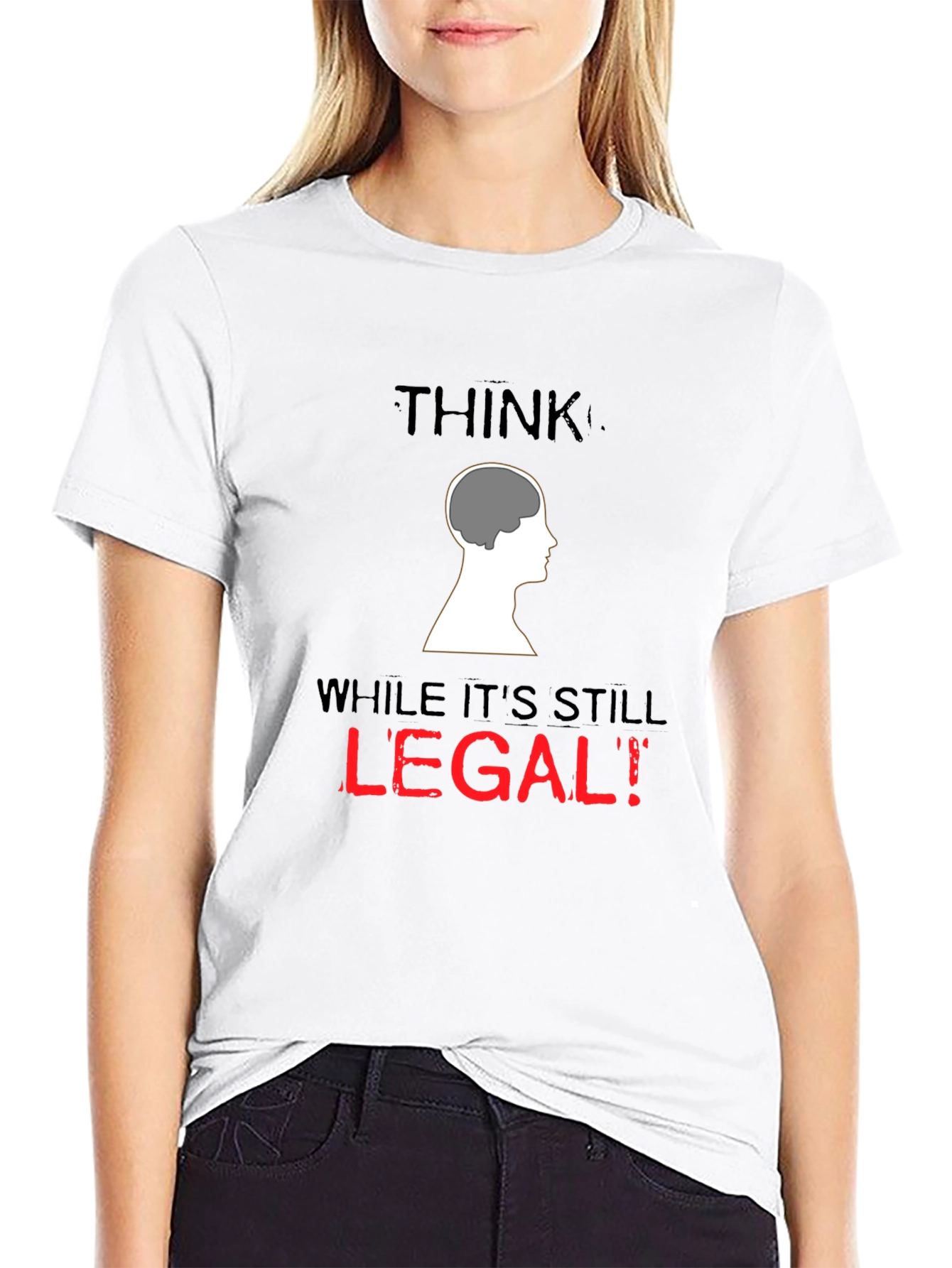 Black Think While It's Still Legal T-Shirt view 9
