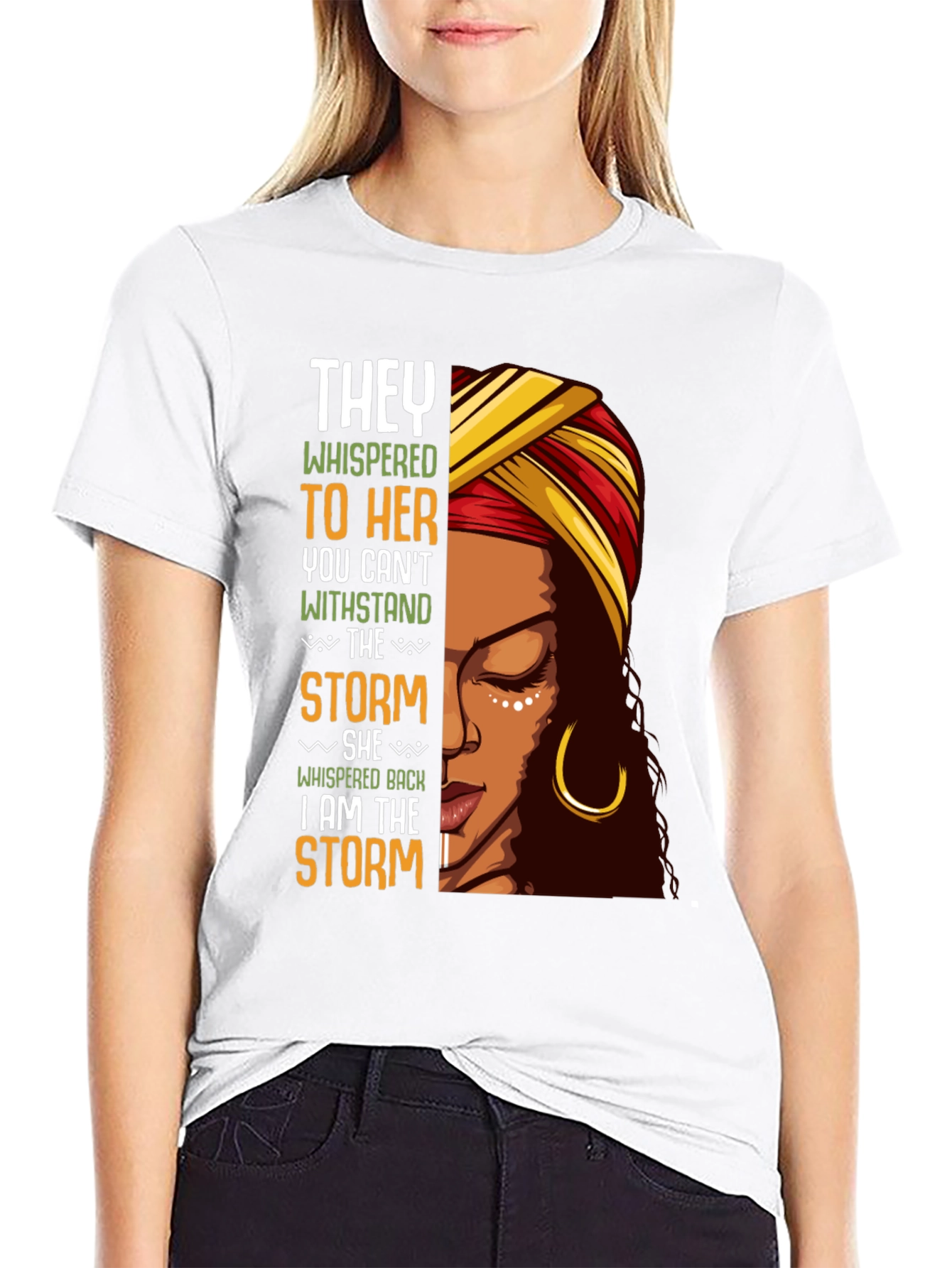 Black Empowered Woman T-Shirt "I Am The Storm" view 9