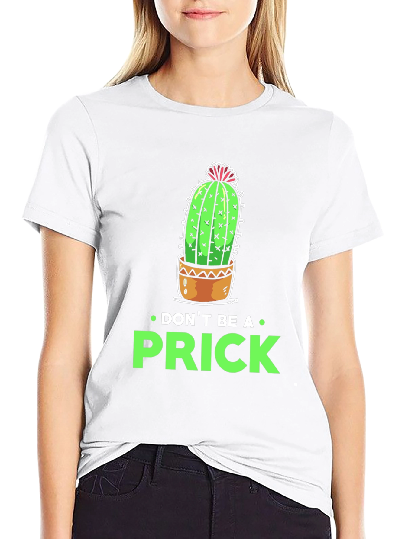 Black Don't Be a Prick Cactus Graphic T-Shirt view 9