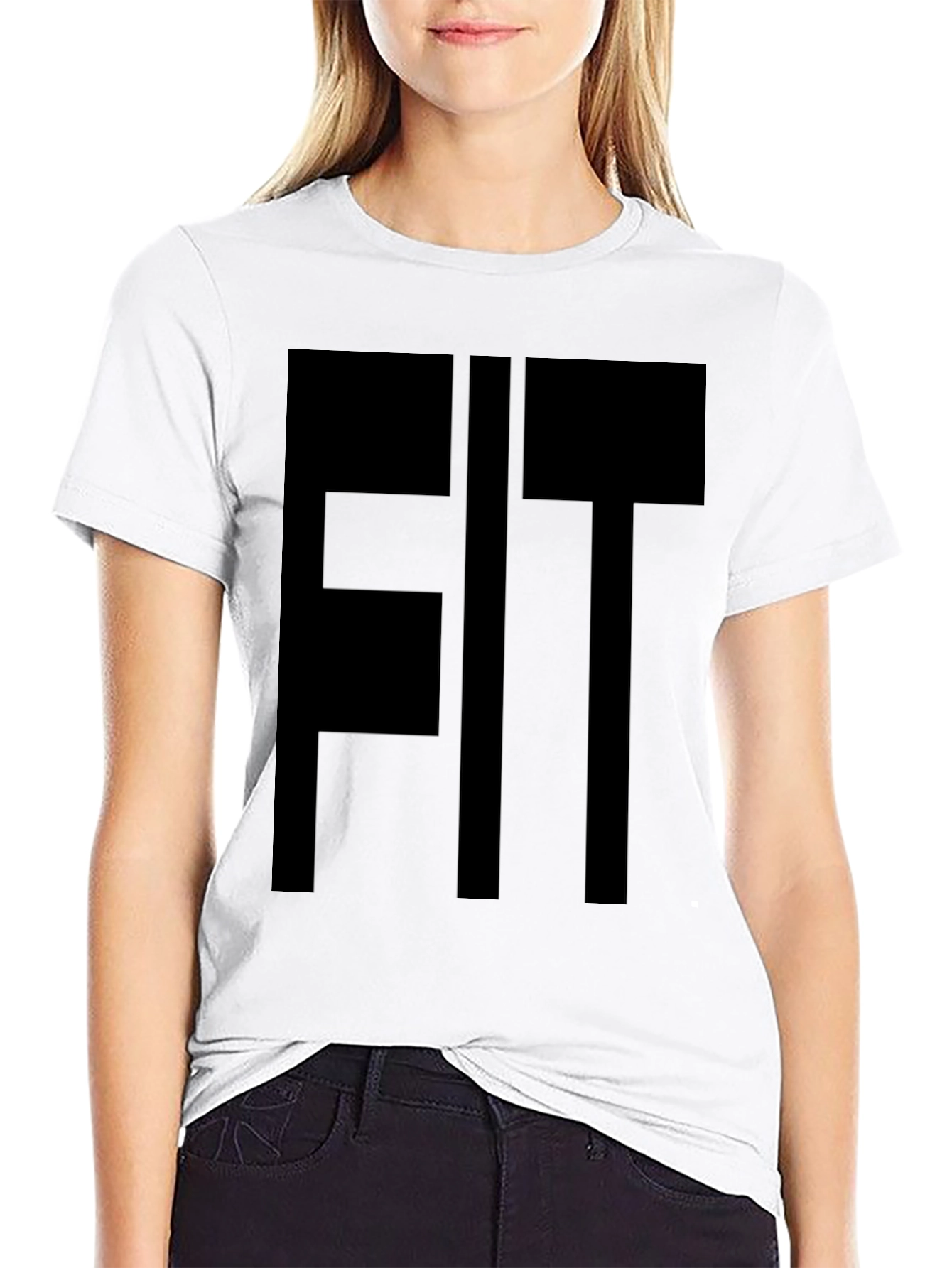 Black FIT Graphic Tee - Black Cotton Blend view 9