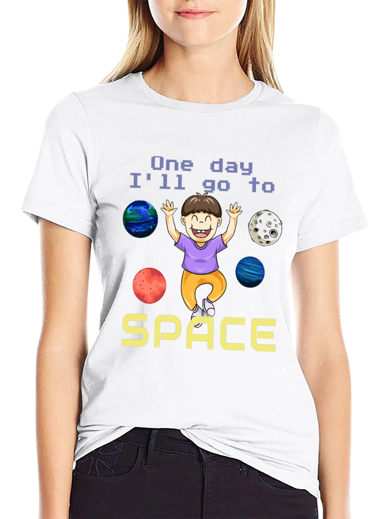 Black One Day I'll Go to Space T-Shirt view 9