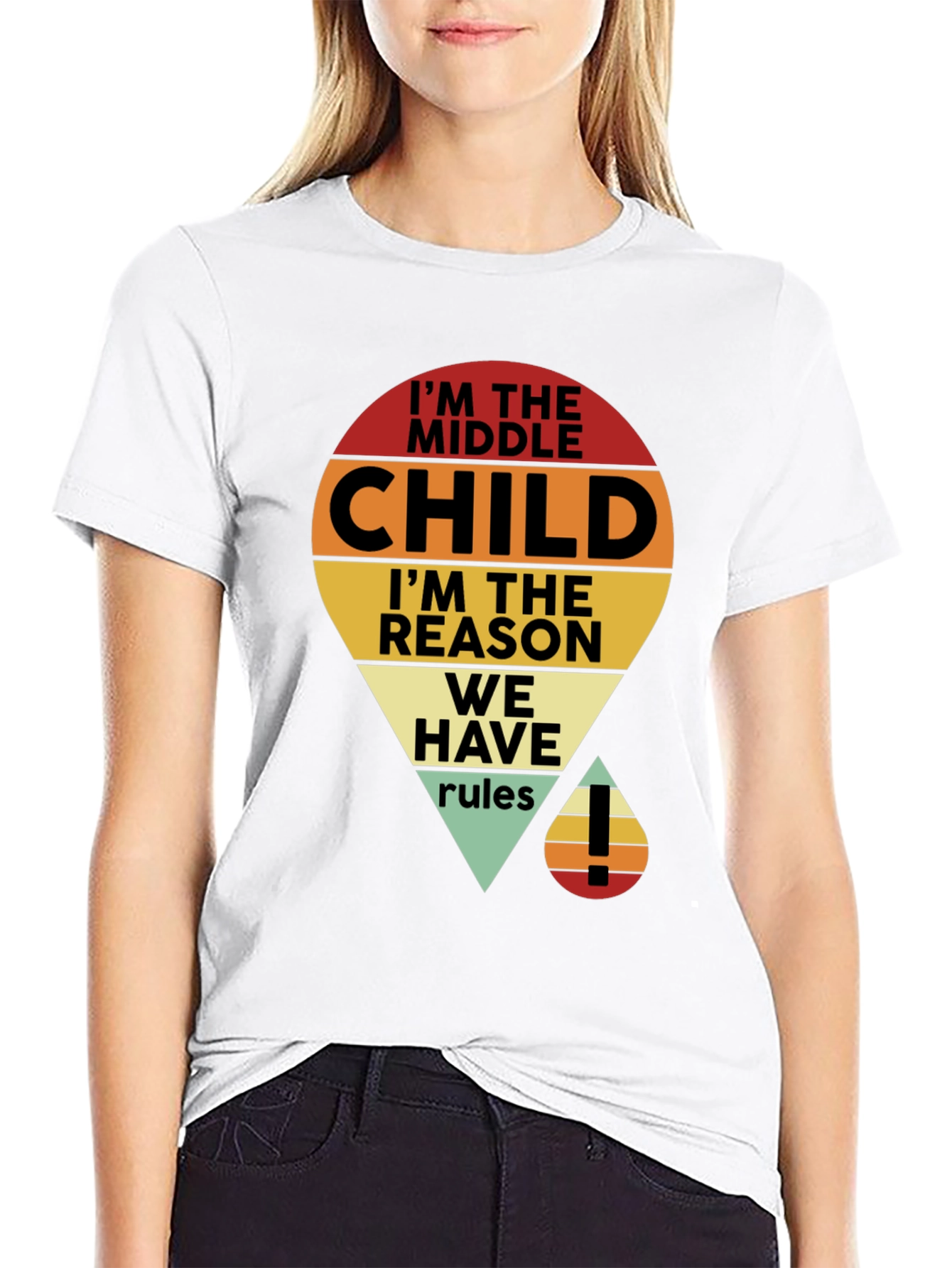 Black I'm the Middle Child T-Shirt view 9