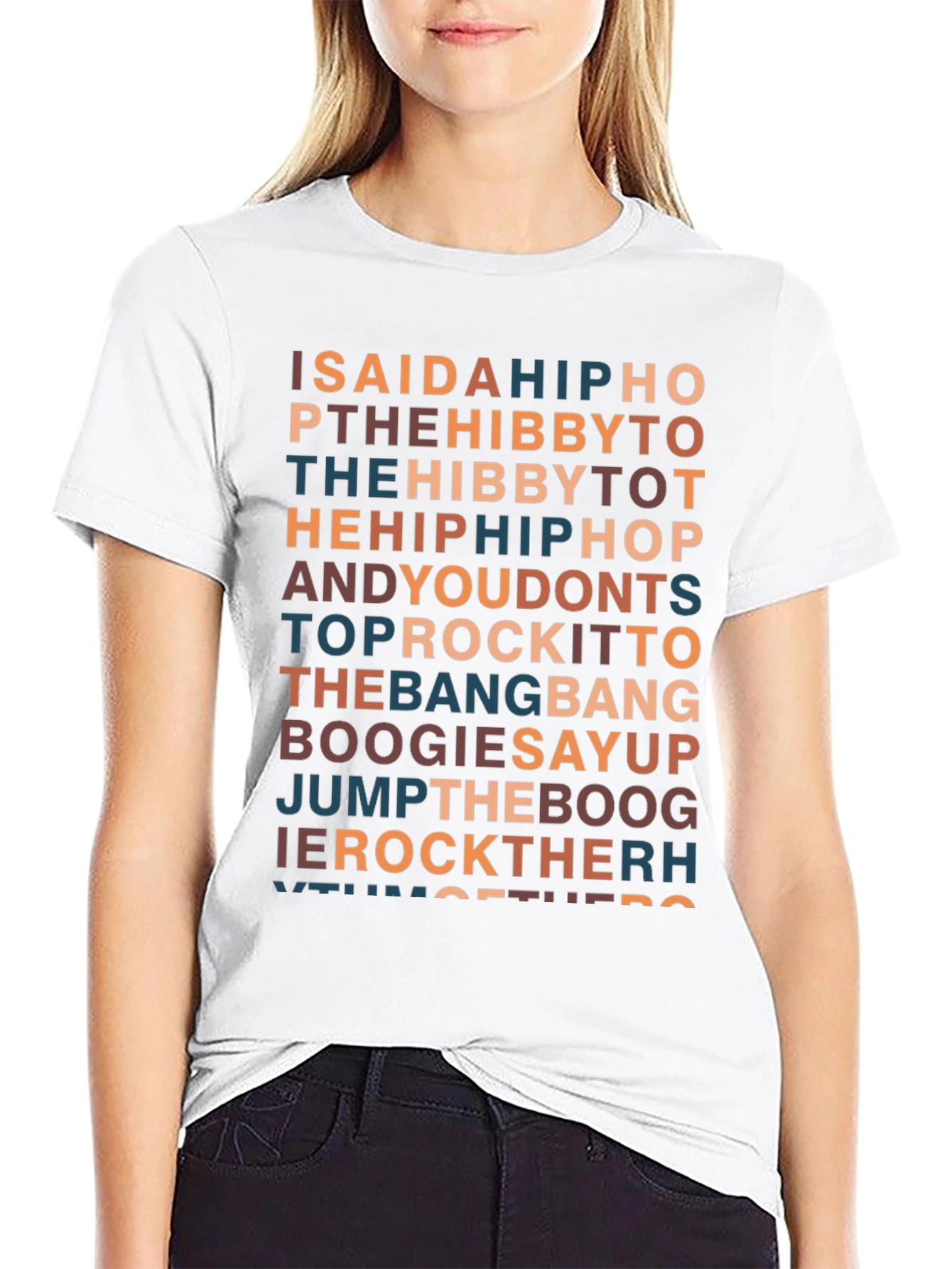 Black Retro Hip Hop Lyric T-Shirt view 9