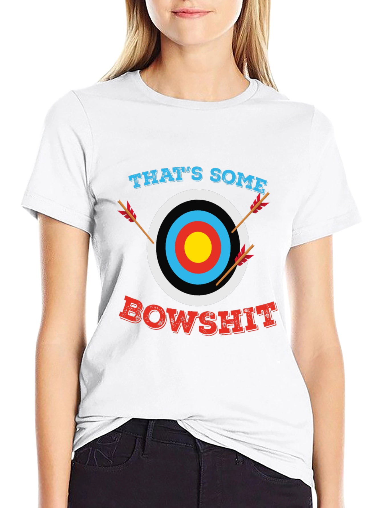 Black That's Some Bowshit Graphic T-Shirt - Archery Humor view 9