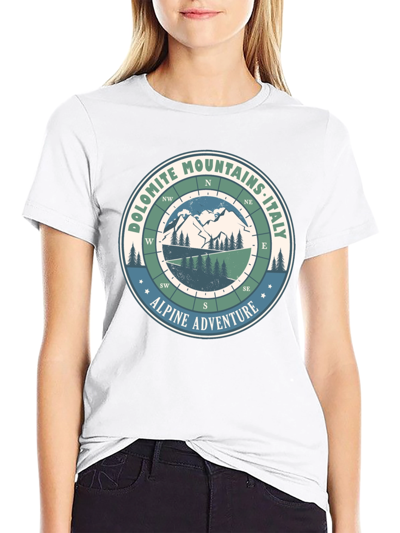 Black Dolomite Mountains Italy Adventure T-Shirt view 9