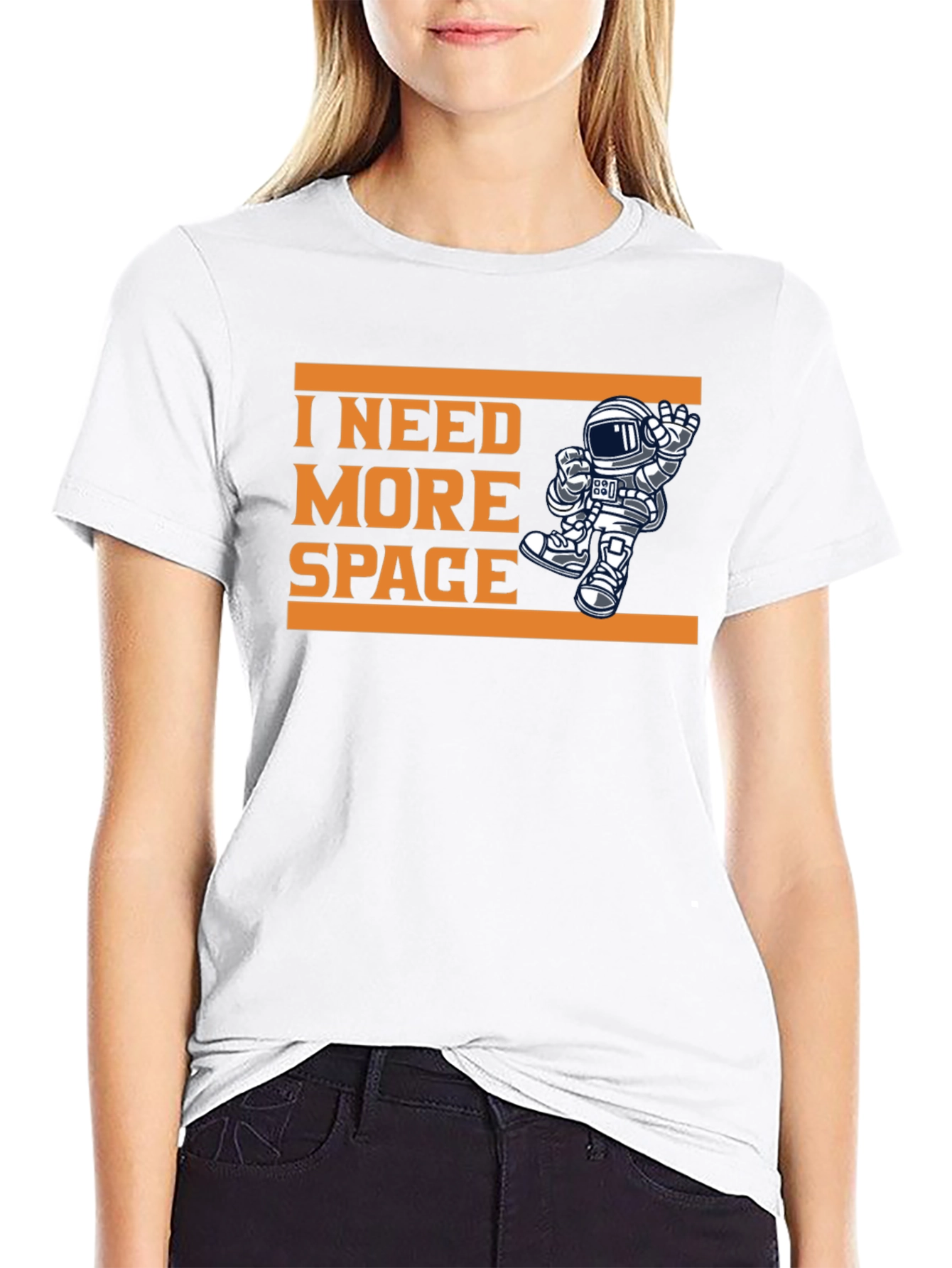 Black I Need More Space Graphic Tee Astronaut Shirt view 9