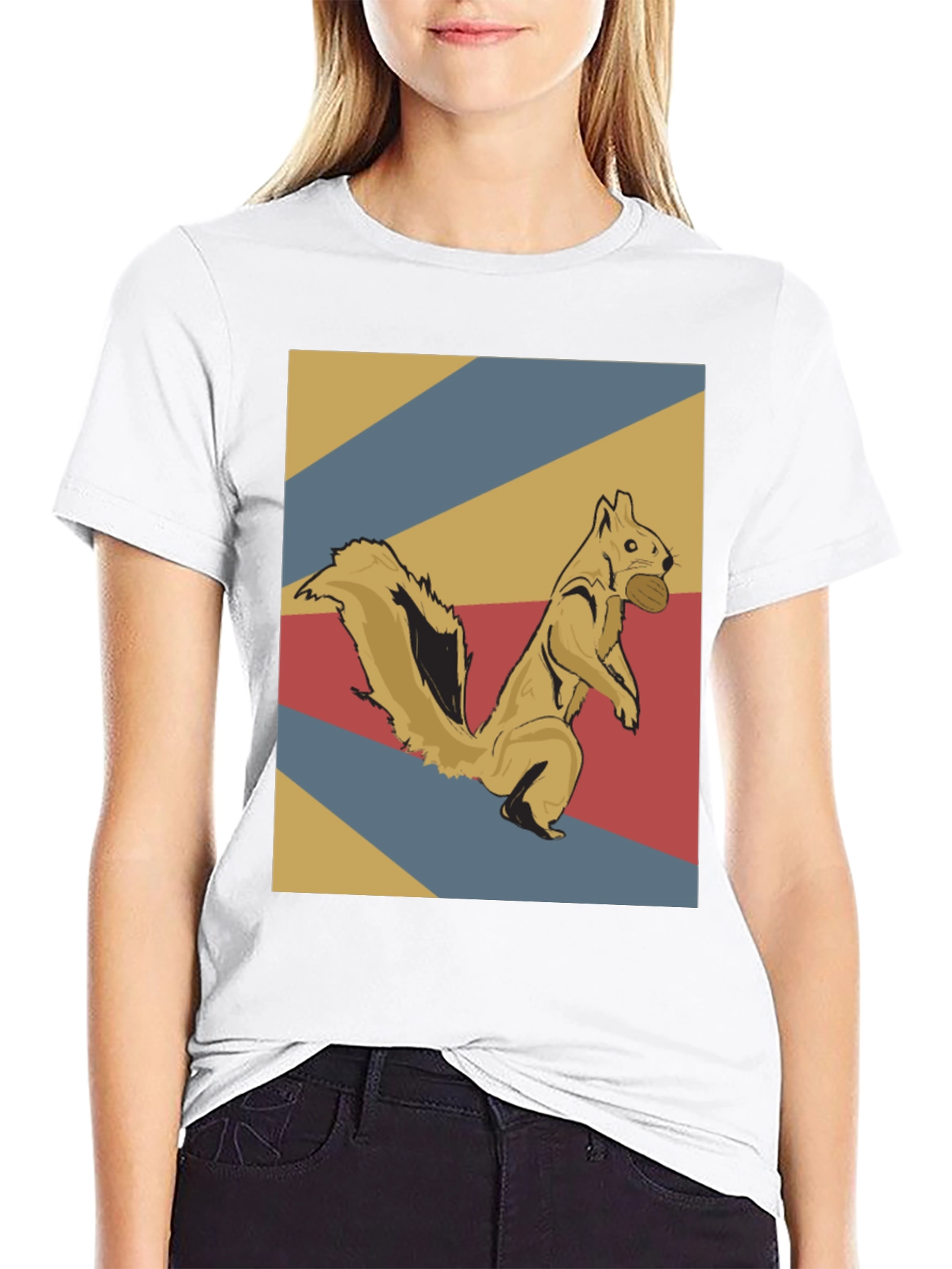 Black Retro Squirrel T-Shirt view 9