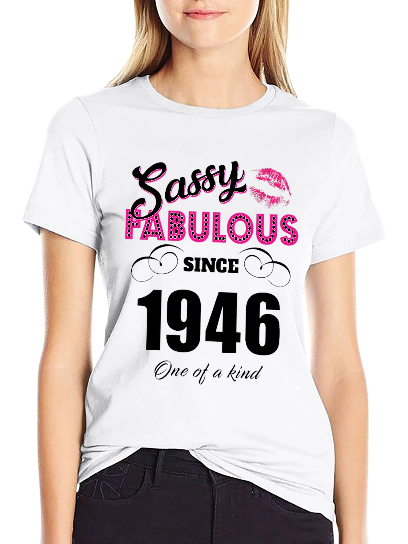 Black Sassy Fabulous Since 1946 Birthday T-Shirt view 9
