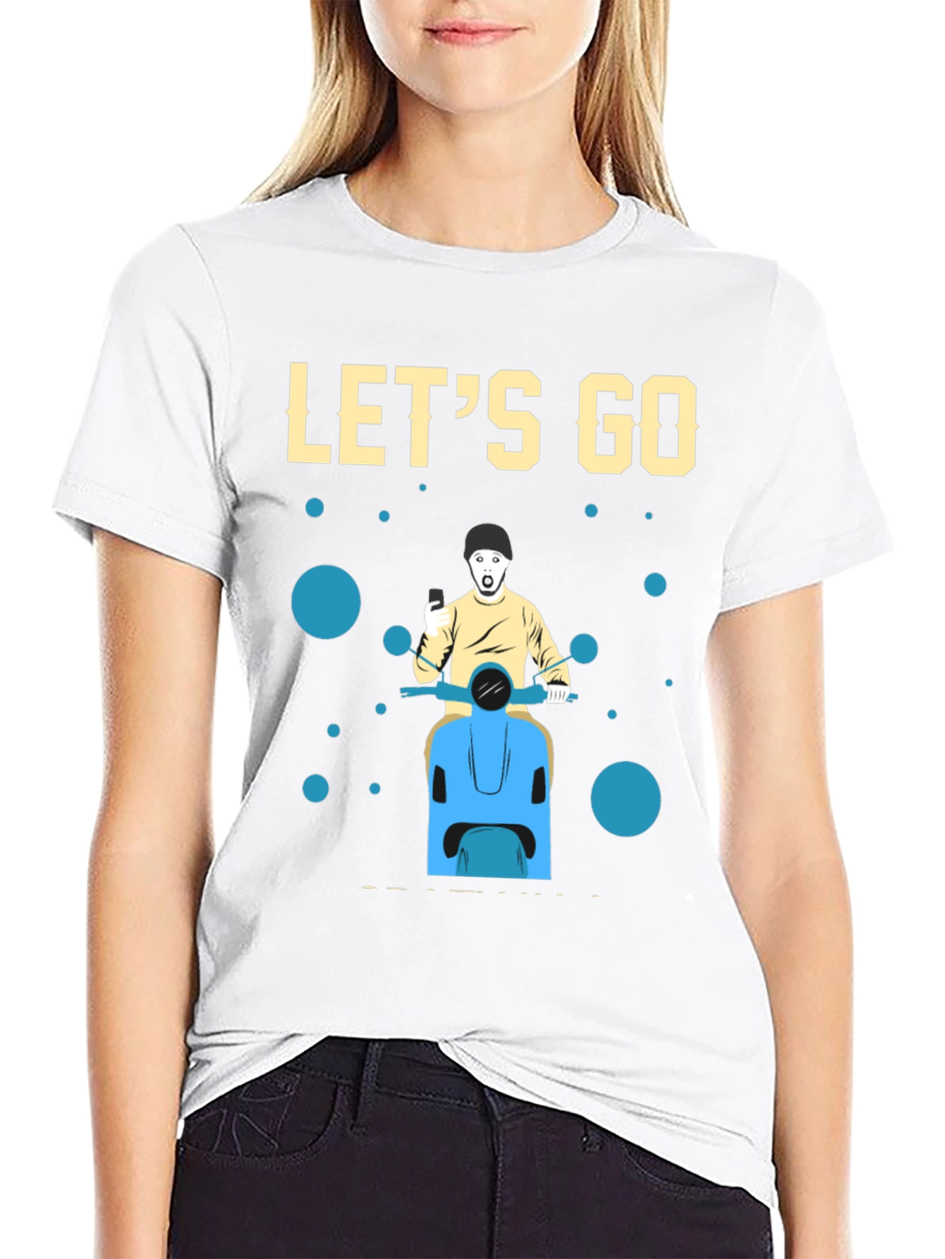 Black Let's Go Black Graphic T-Shirt view 9