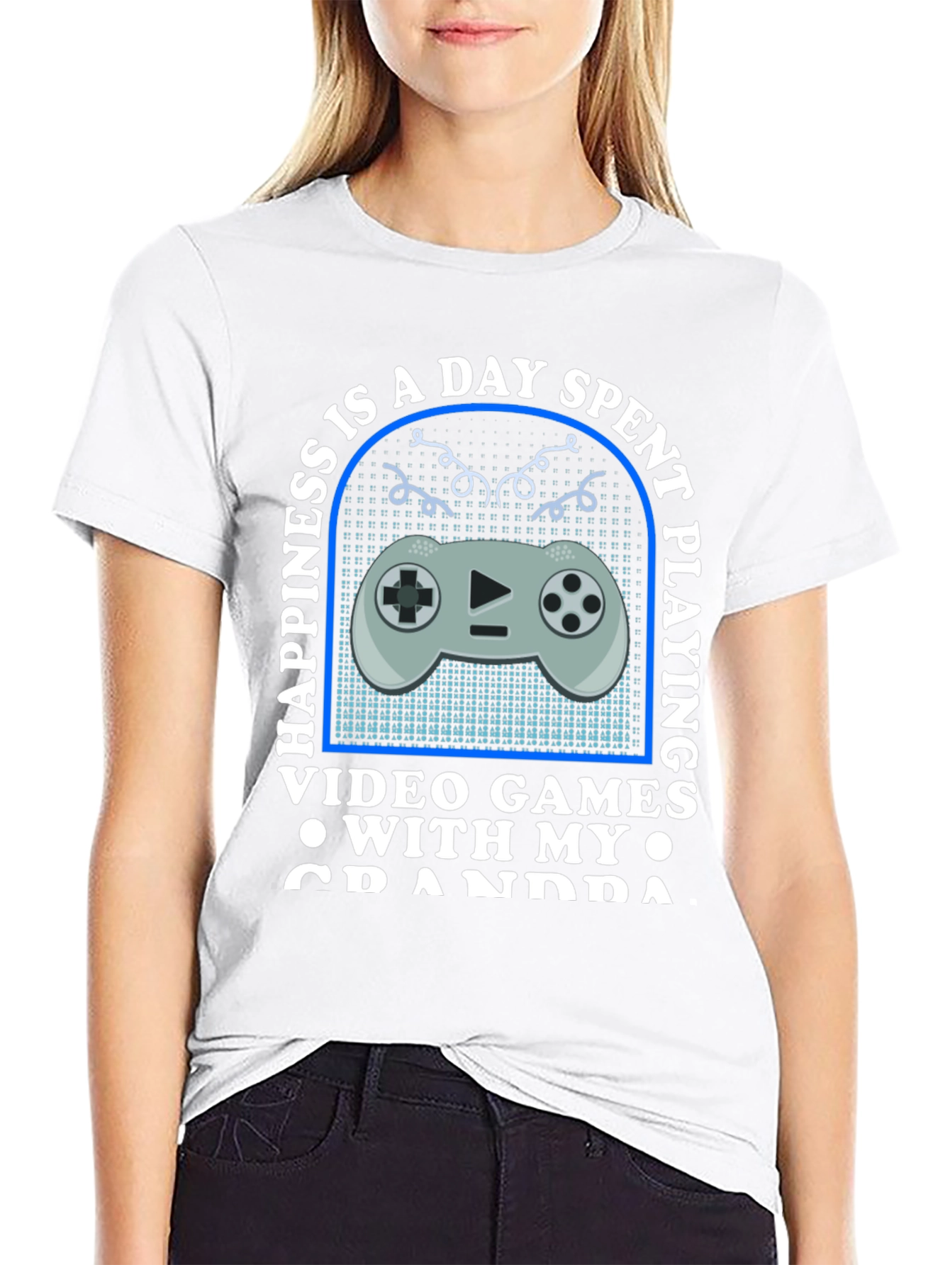 Black Gaming Grandpa T-Shirt - Happiness is a Day Spent Playing view 9