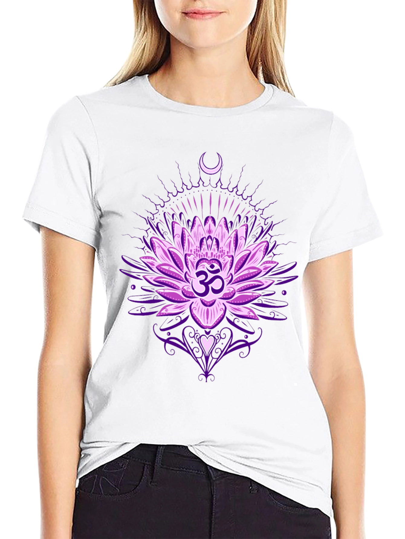 Black Lotus Om Graphic T-Shirt view 9
