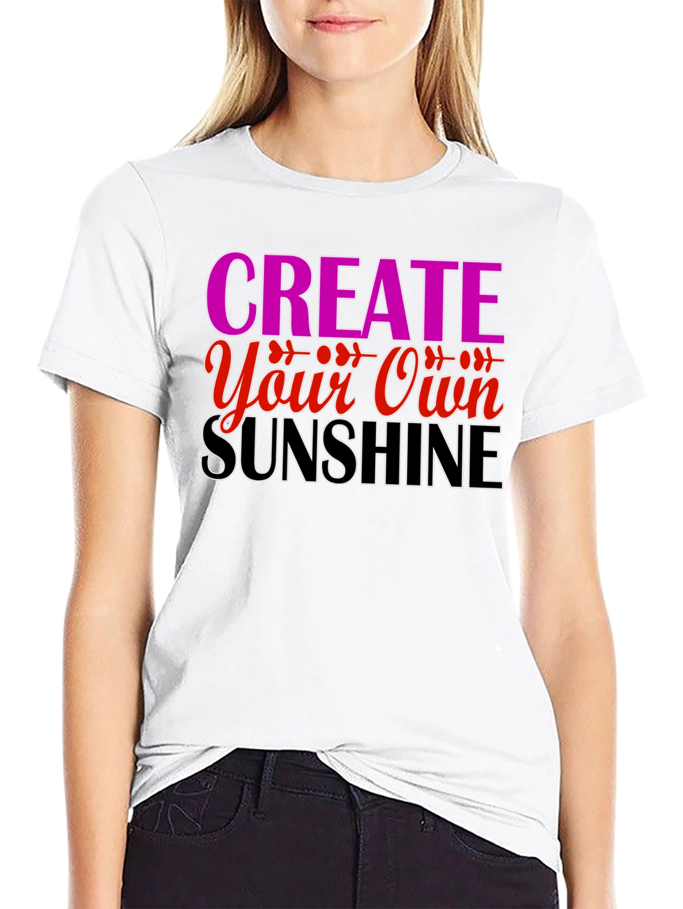 Black Create Your Own Sunshine Graphic Tee view 9