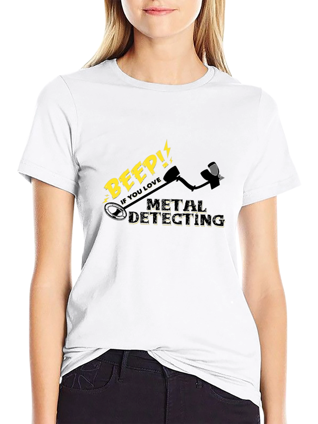 Black Metal Detecting Enthusiast Black T-Shirt view 9