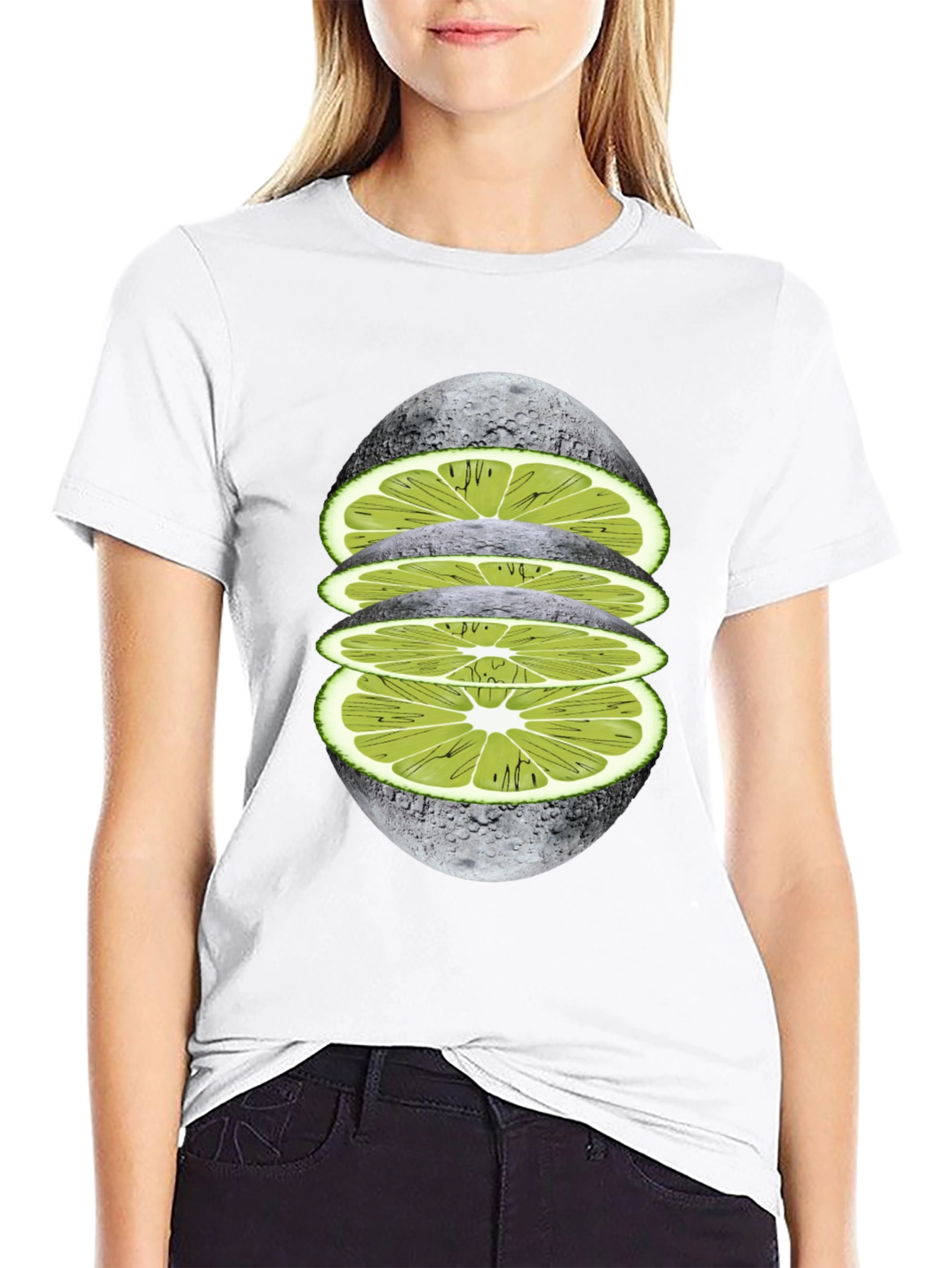 Black Lime Moon Graphic Tee view 9