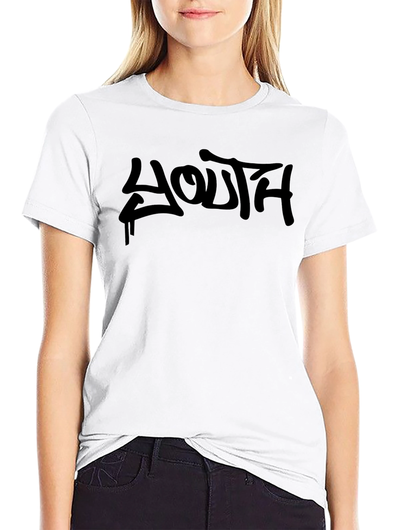Black Youth Graffiti Style Black T-Shirt view 9