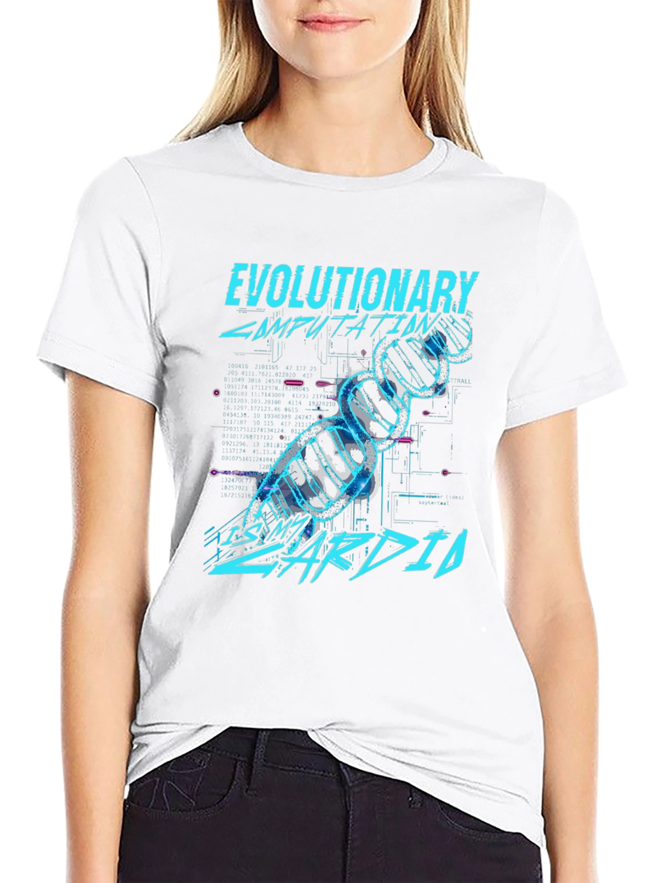 Black Evoluationary Computation T-shirt view 9