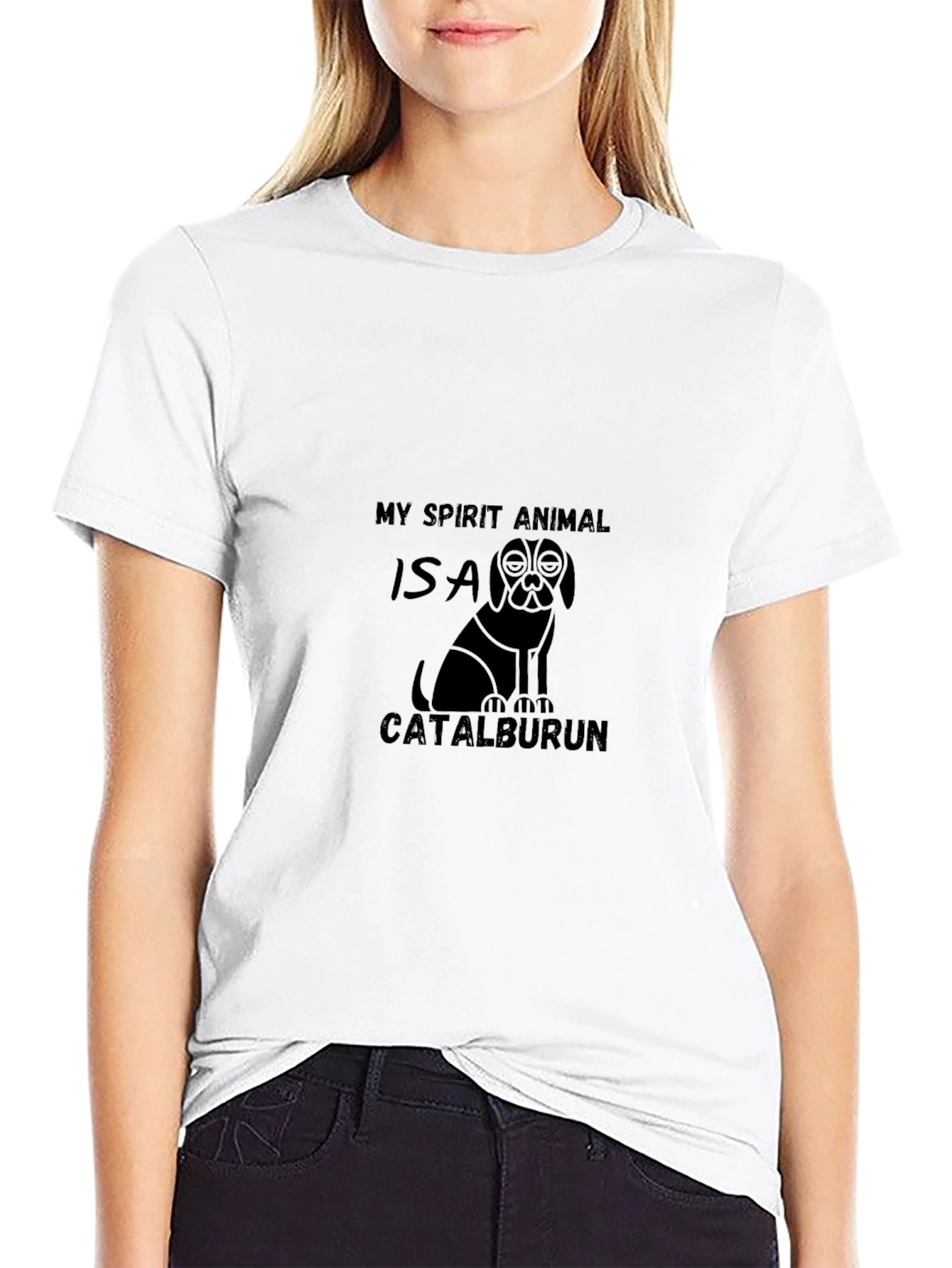 Black Catalburun Spirit Animal Black Graphic T-Shirt view 9