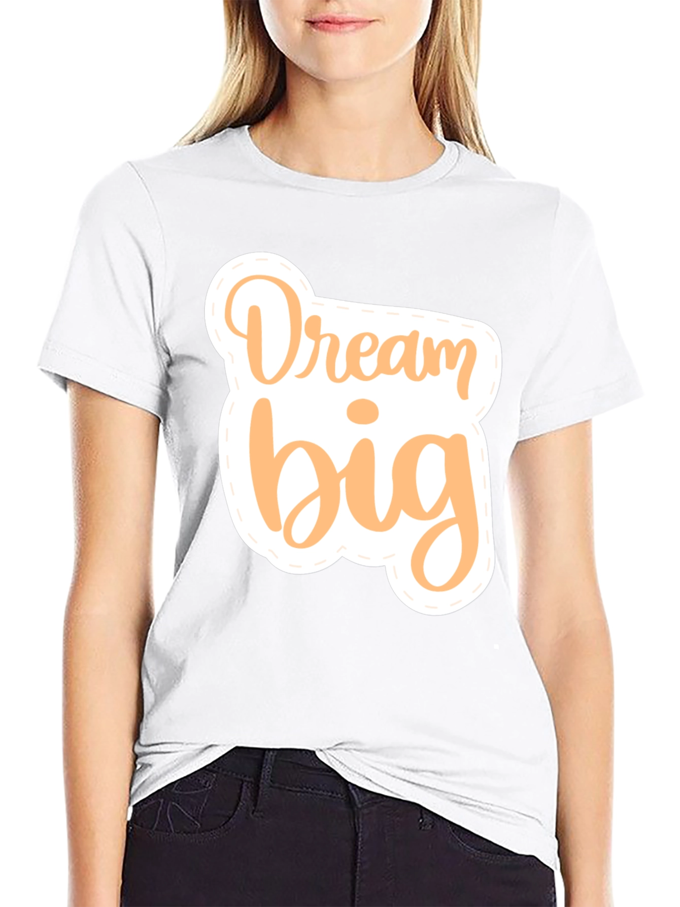Black Dream Big Graphic Tee - Inspirational Black T-Shirt view 9