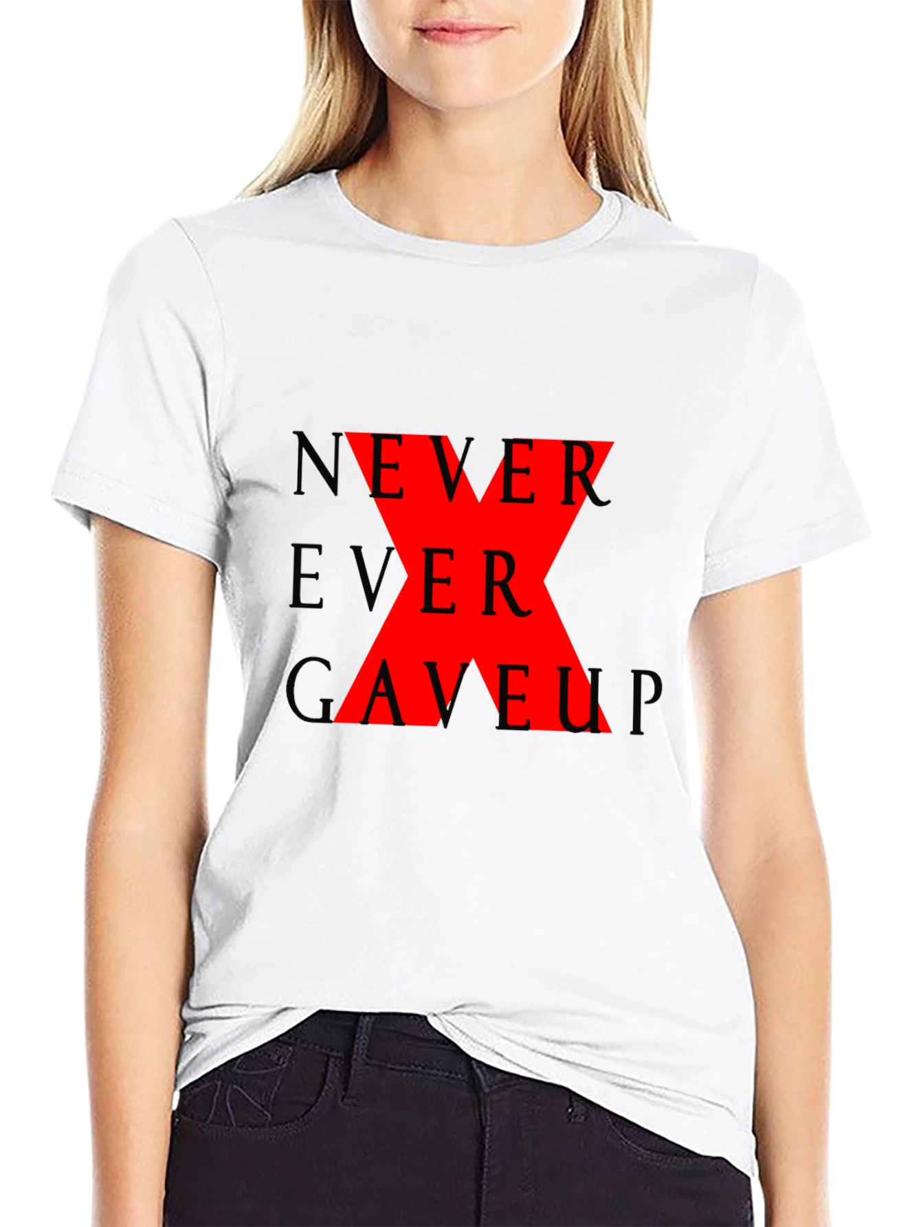 Black Never Ever Gave Up Graphic T-Shirt view 9