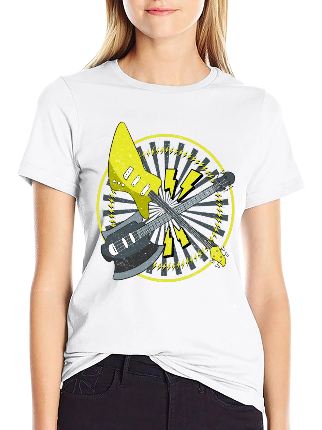 Electric Guitar Graphic Tee - Rock Music Style - 9