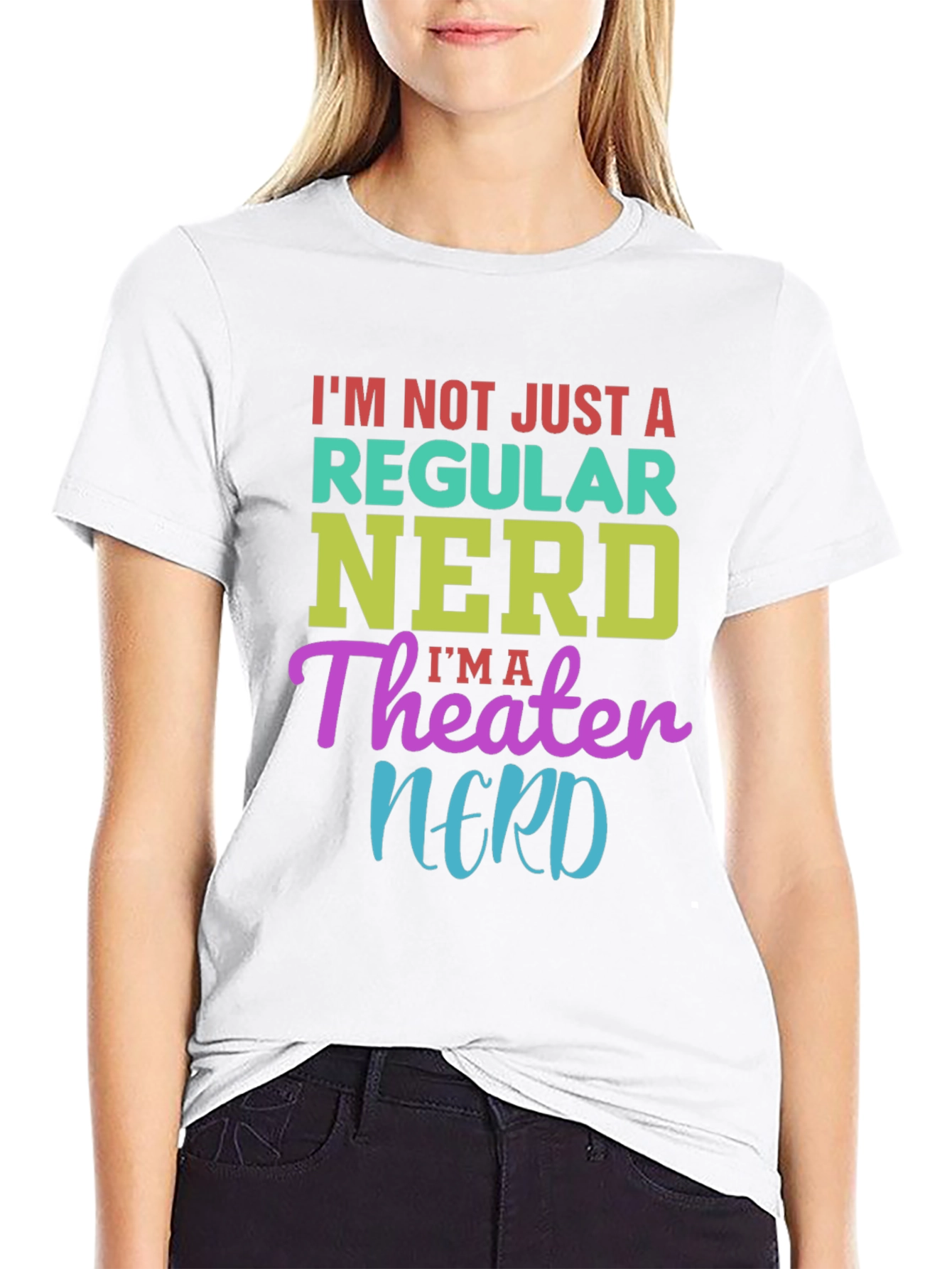 Black Theater Nerd Graphic T-Shirt - Black Cotton Tee view 9