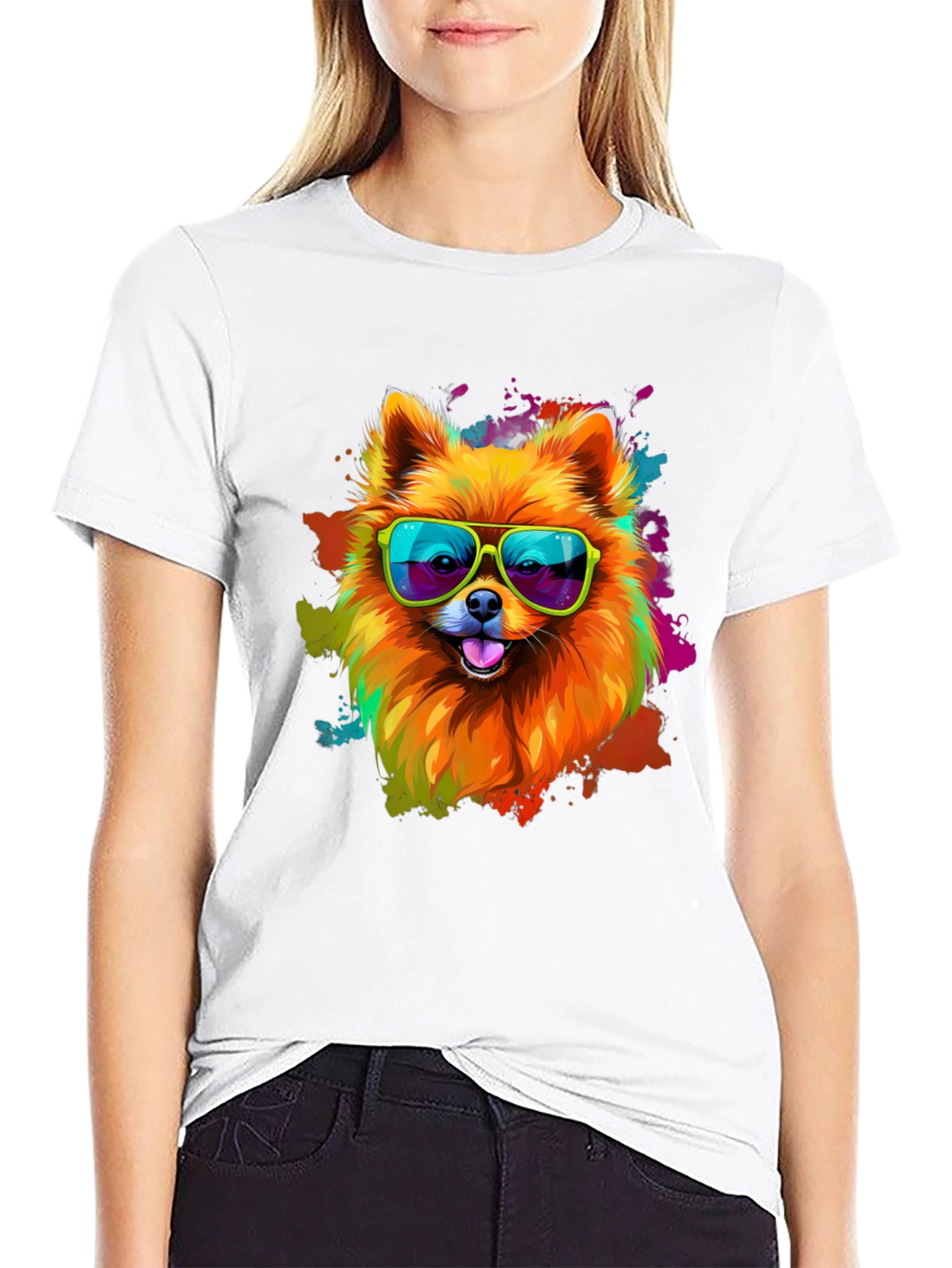Black Cool Dog Graphic Tee - Funky Pet Lover T-Shirt view 9