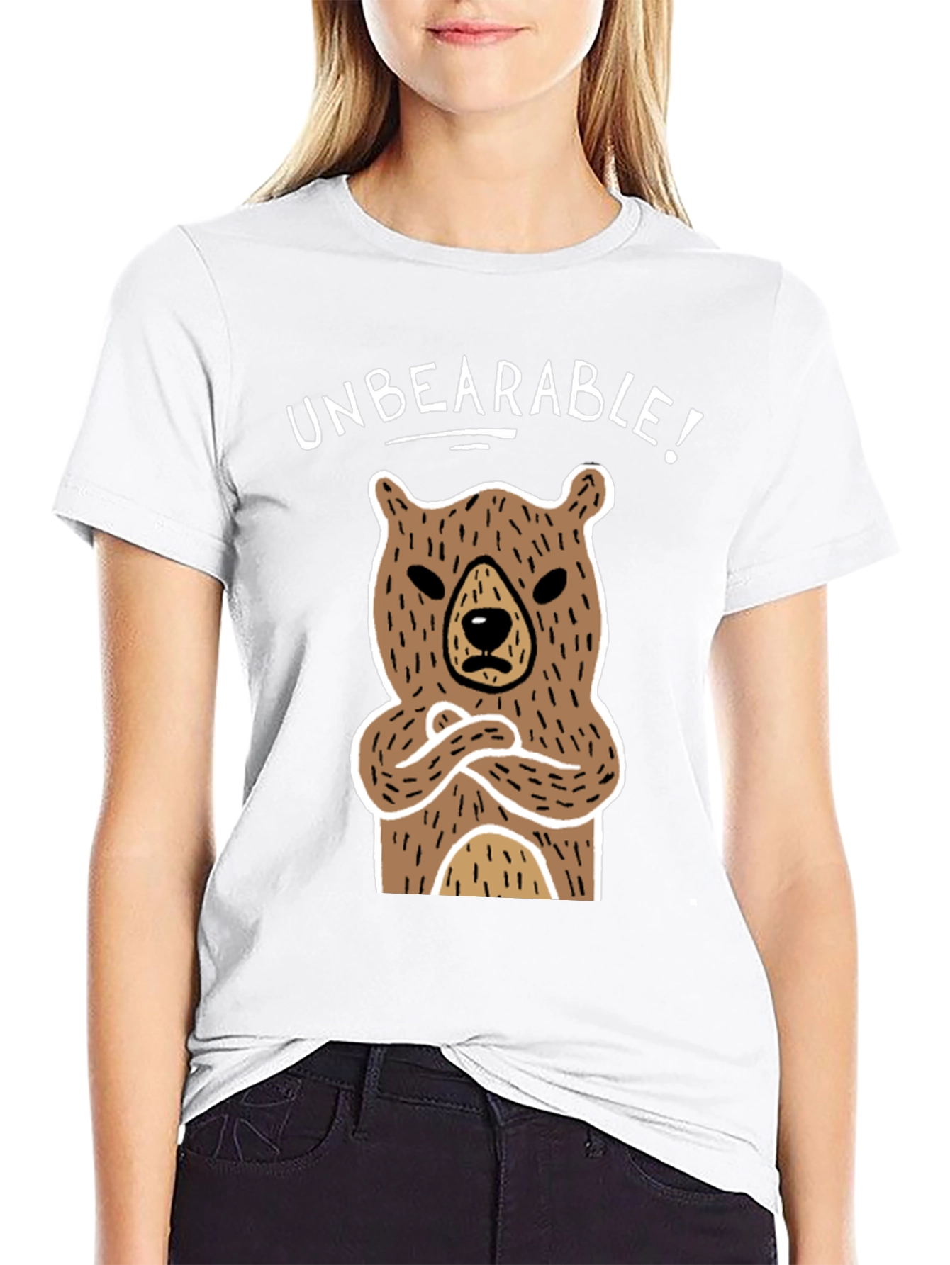 Black Unbearable Bear Graphic T-Shirt view 9